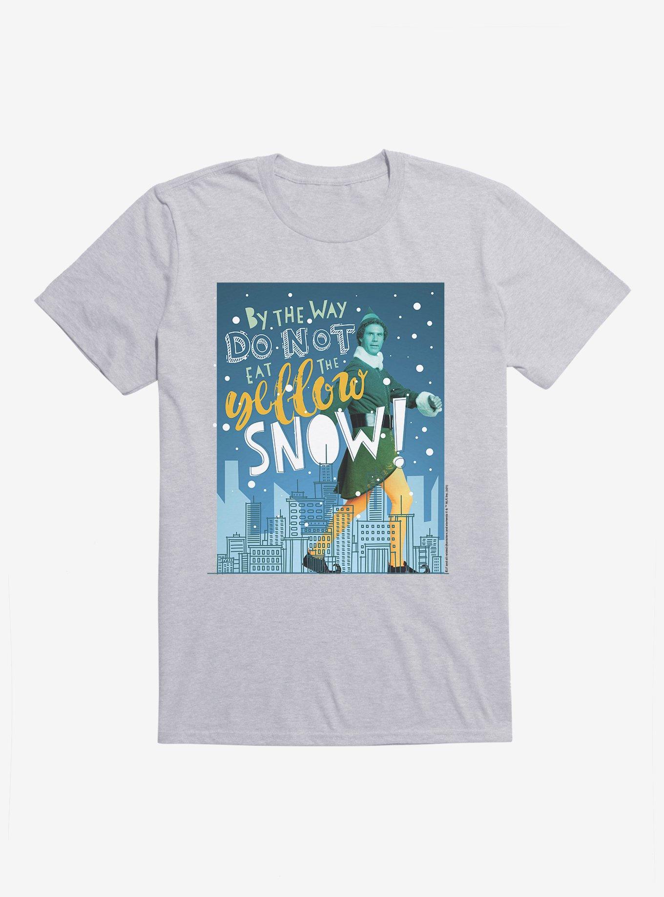 Elf Buddy Don't Eat Yellow Snow T-Shirt, HEATHER GREY, hi-res
