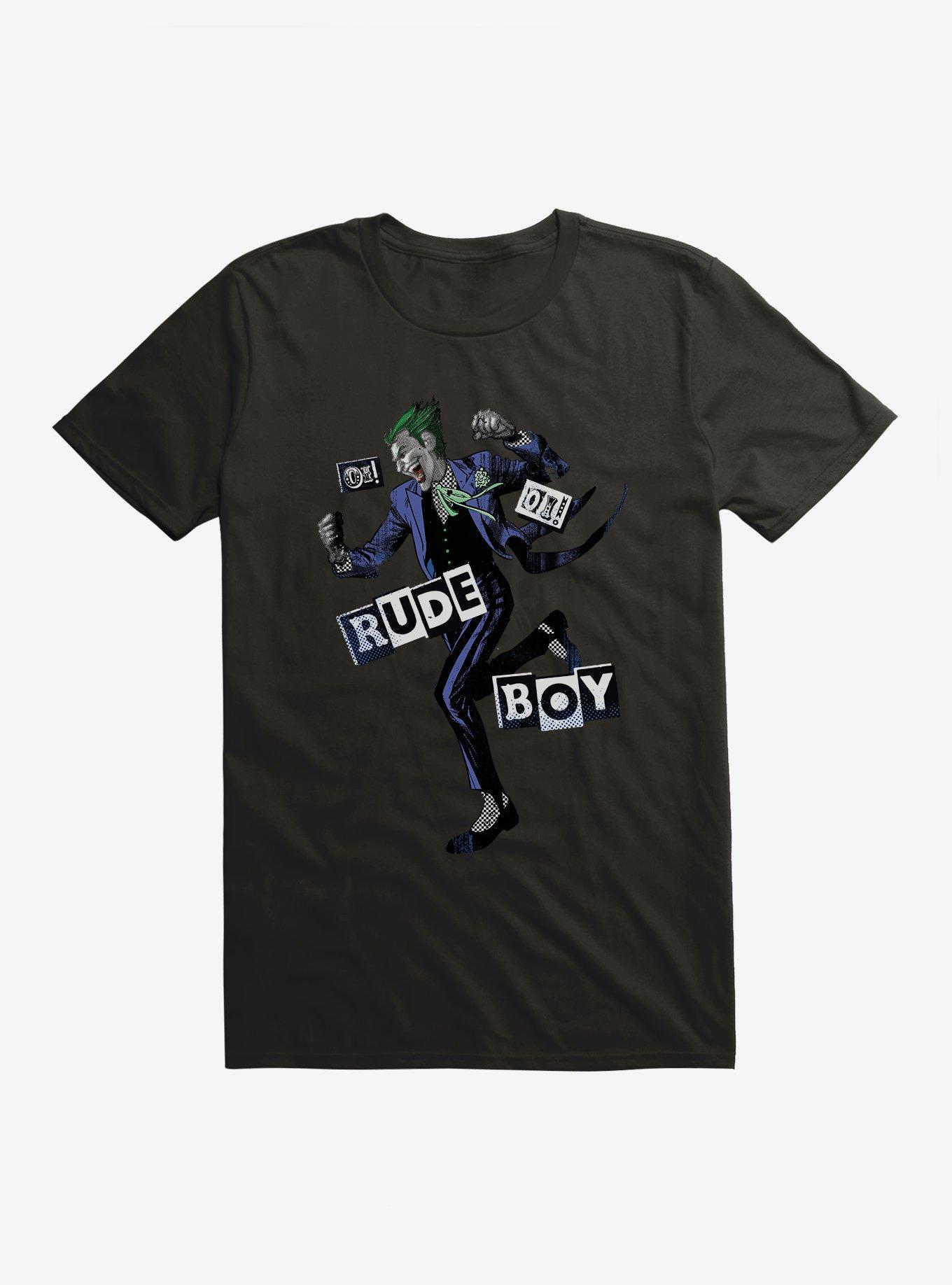 Batman Joker Oi Rude Boy T-Shirt, BLACK, hi-res