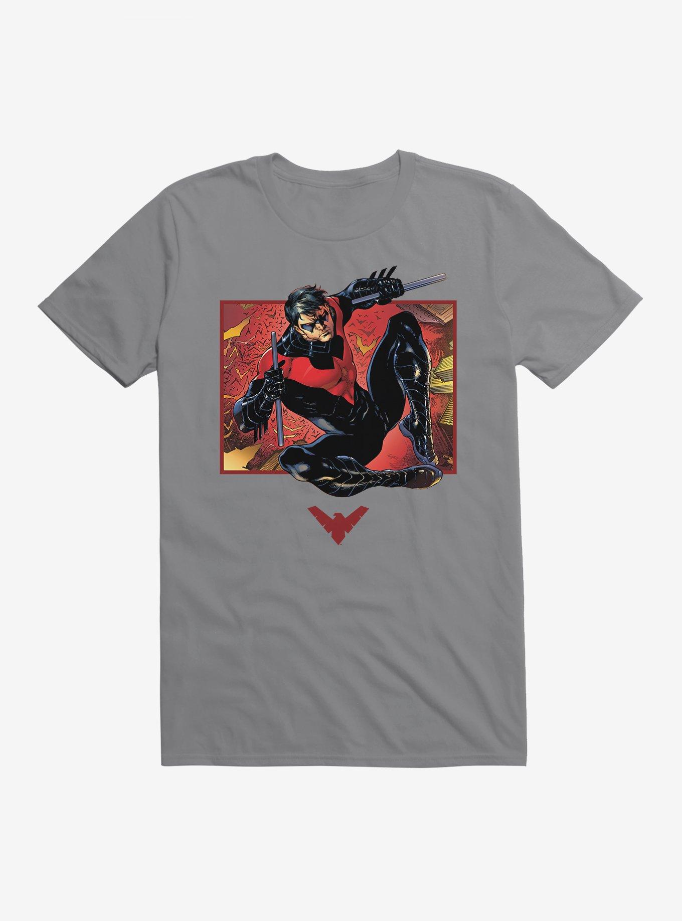 Batman Nightwing Red Suit Fight T-Shirt, STORM GREY, hi-res