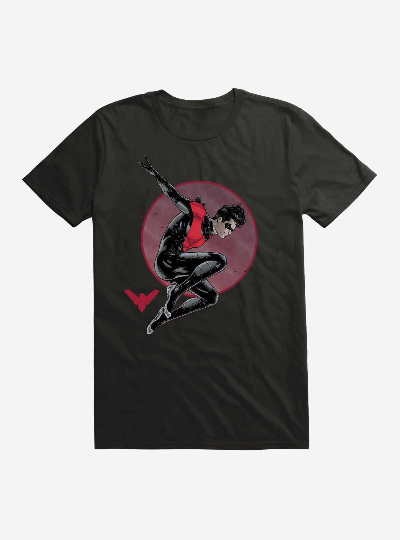 Batman Nightwing Red Suit Jump T-Shirt, BLACK, hi-res