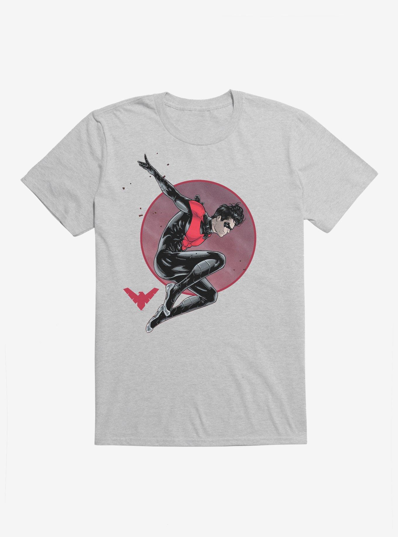 Batman Nightwing Red Suit Jump T-Shirt, HEATHER GREY, hi-res