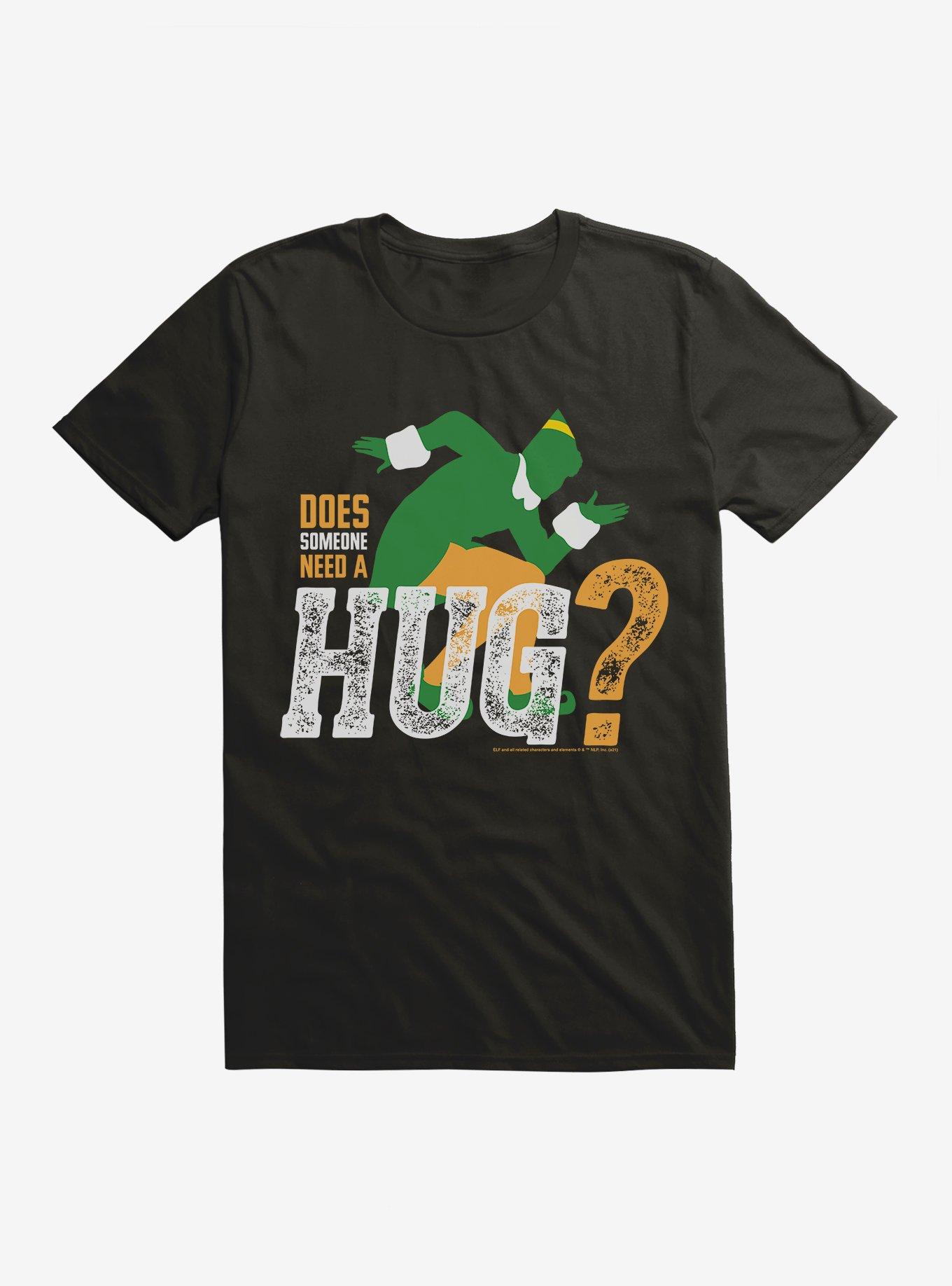 Elf Need A Hug T-Shirt, BLACK, hi-res