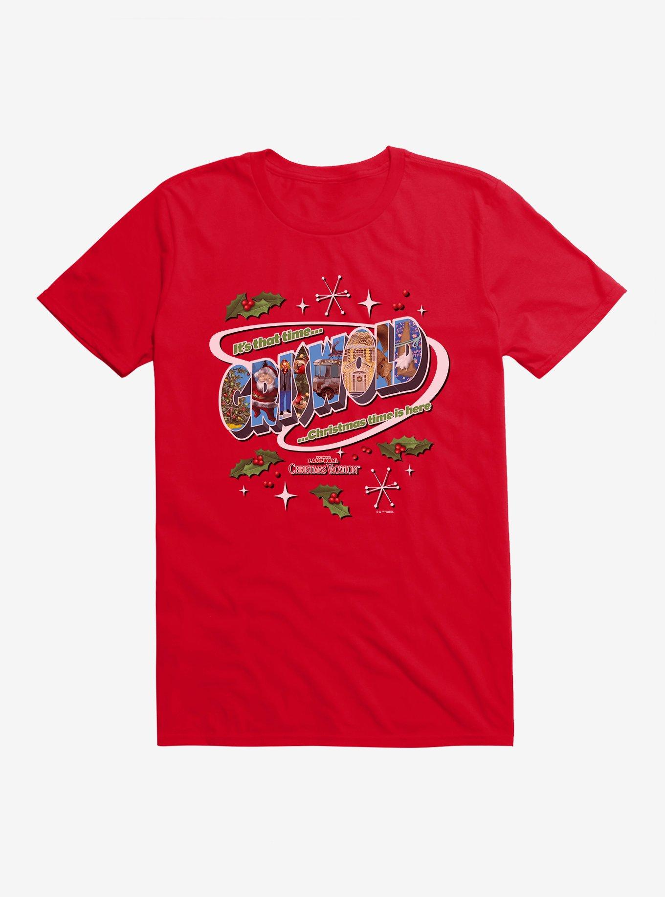 Christmas Vacation Griswold Christmas Time Is Here T-Shirt, RED, hi-res