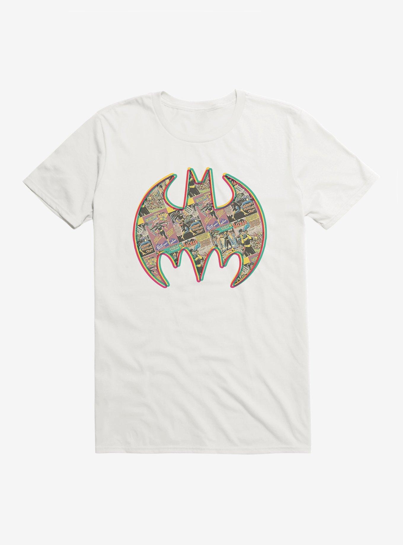 Batman Comic Strip Collage Logo T-Shirt, WHITE, hi-res