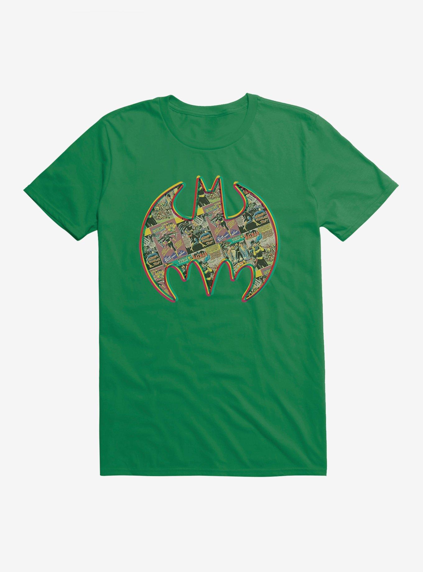 Batman Comic Strip Collage Logo T-Shirt, IRISH GREEN, hi-res