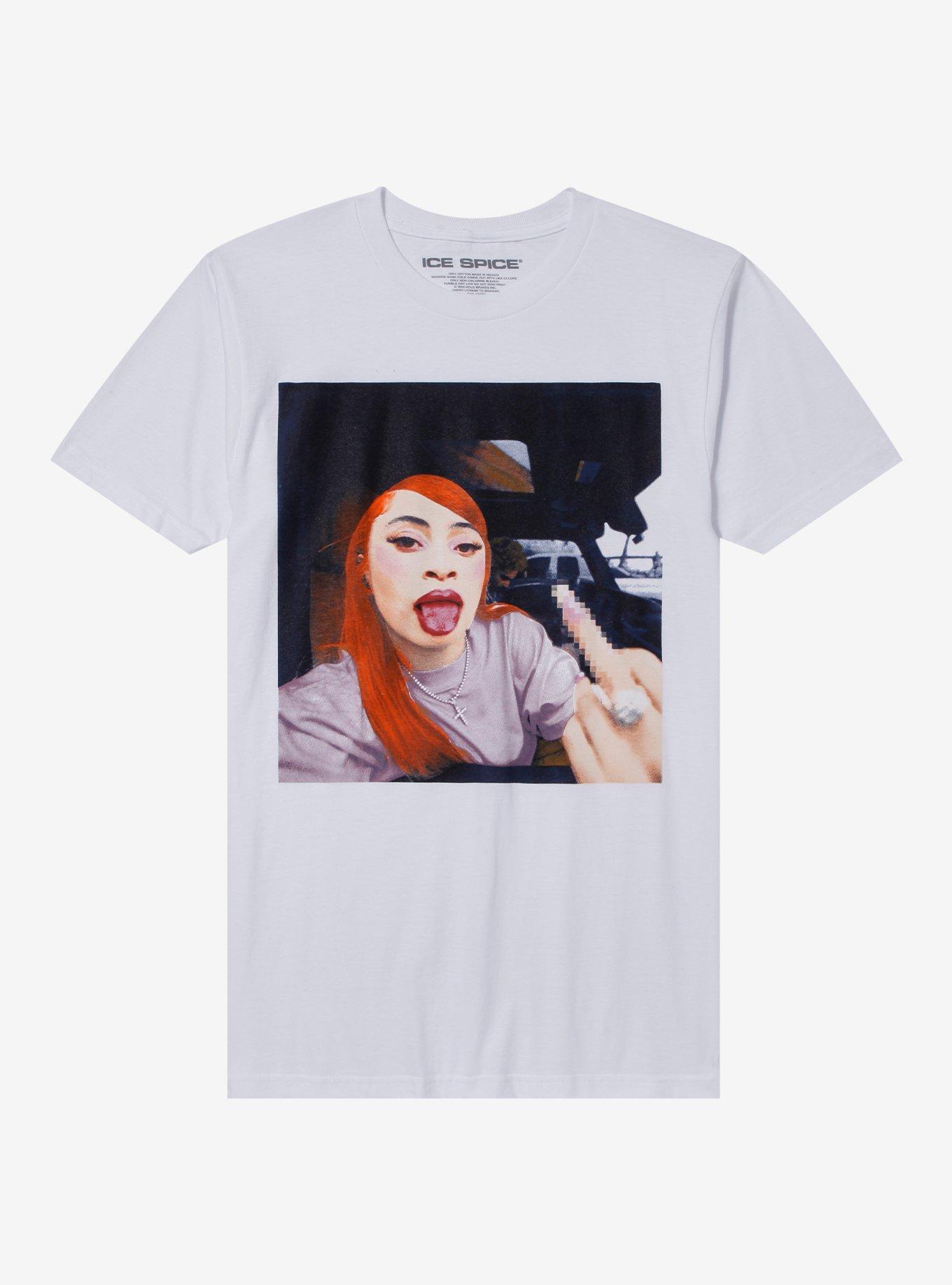 Ice Spice Tongue Out Boyfriend Fit Girls T-Shirt, , hi-res