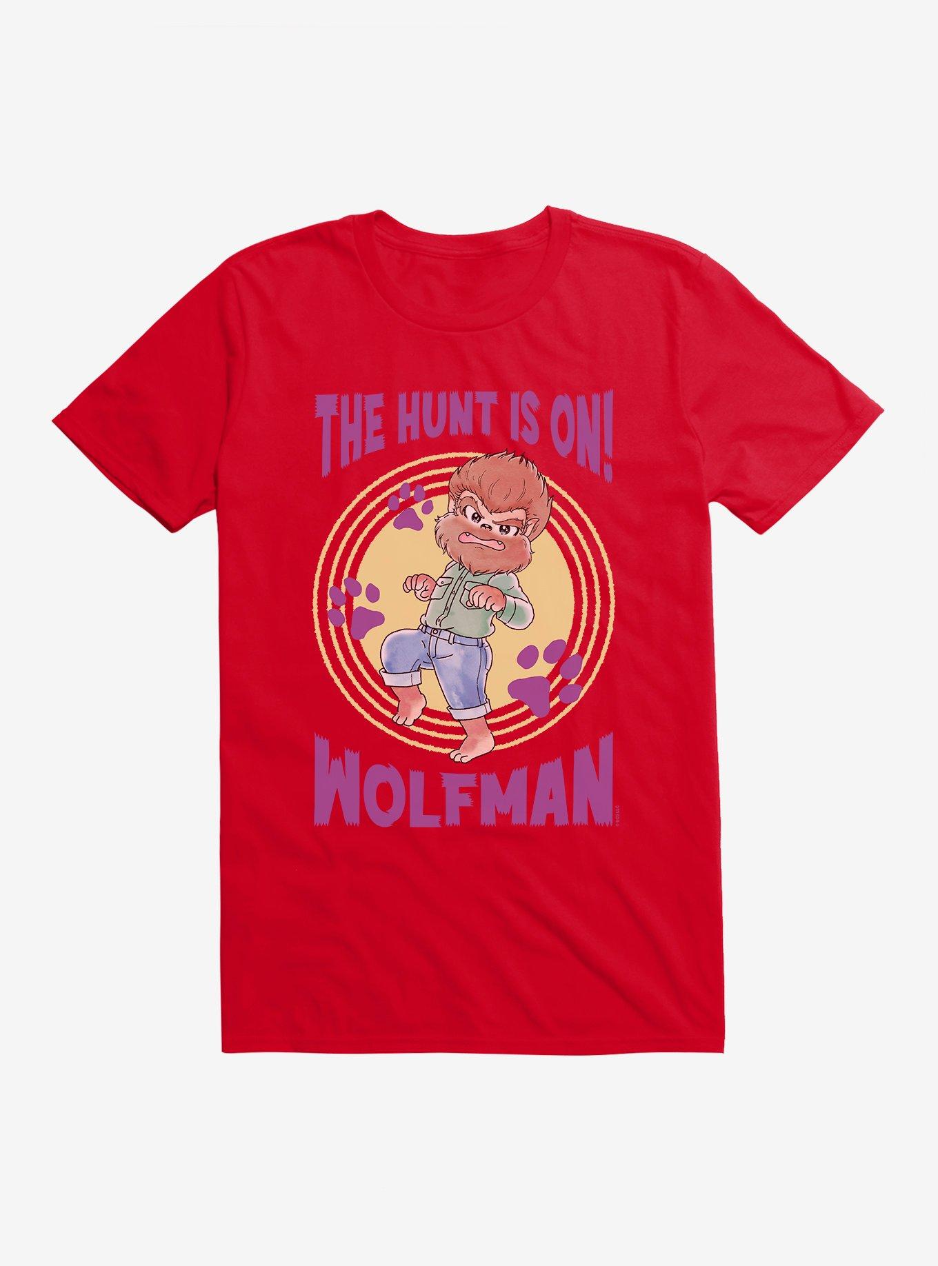 Universal Anime Monsters Hunt Is On Wolfman T-Shirt, RED, hi-res