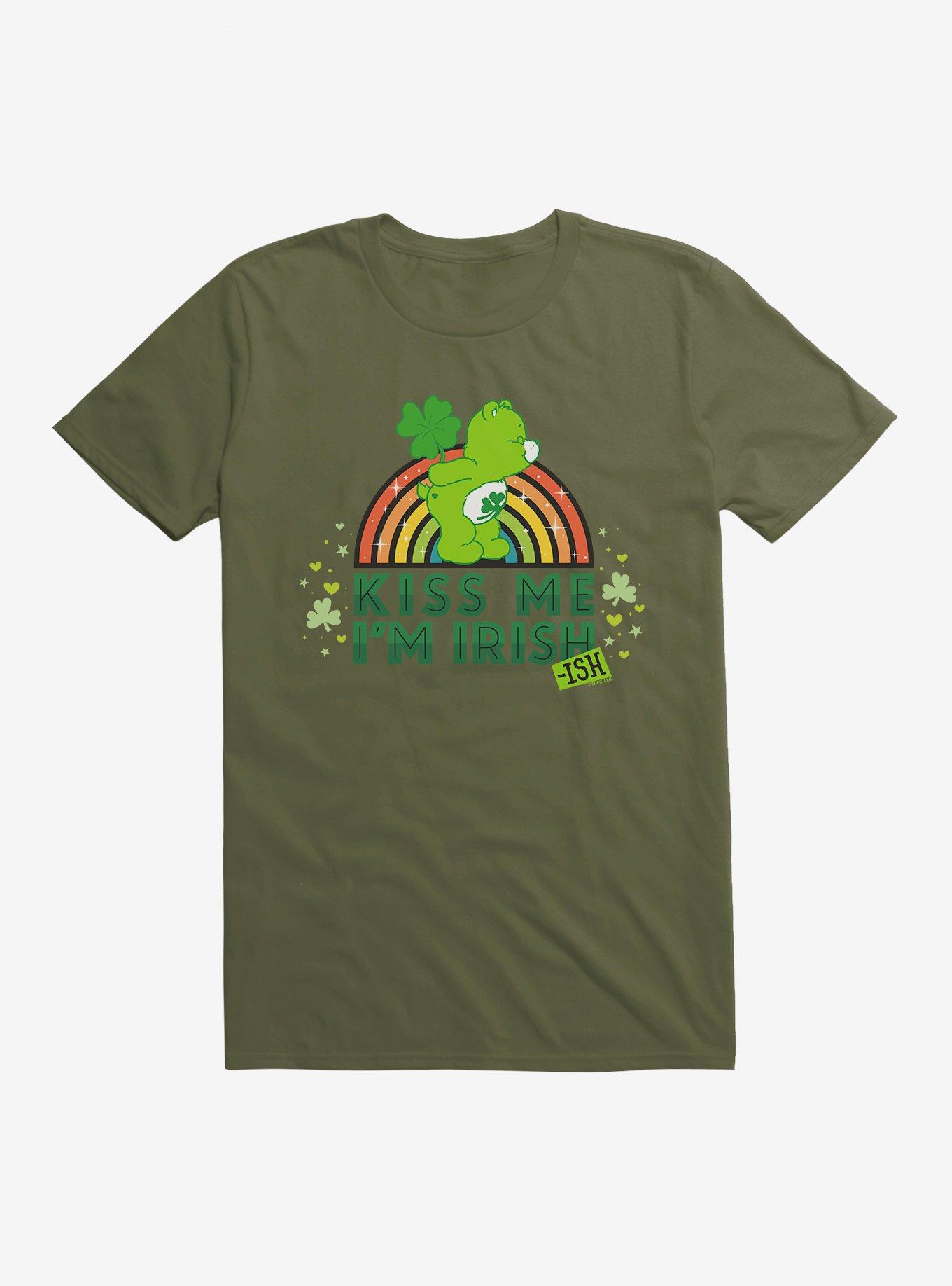 Care Bears Good Luck Bear Kiss Me I'm Irish Colored Rainbow T-Shirt, , hi-res