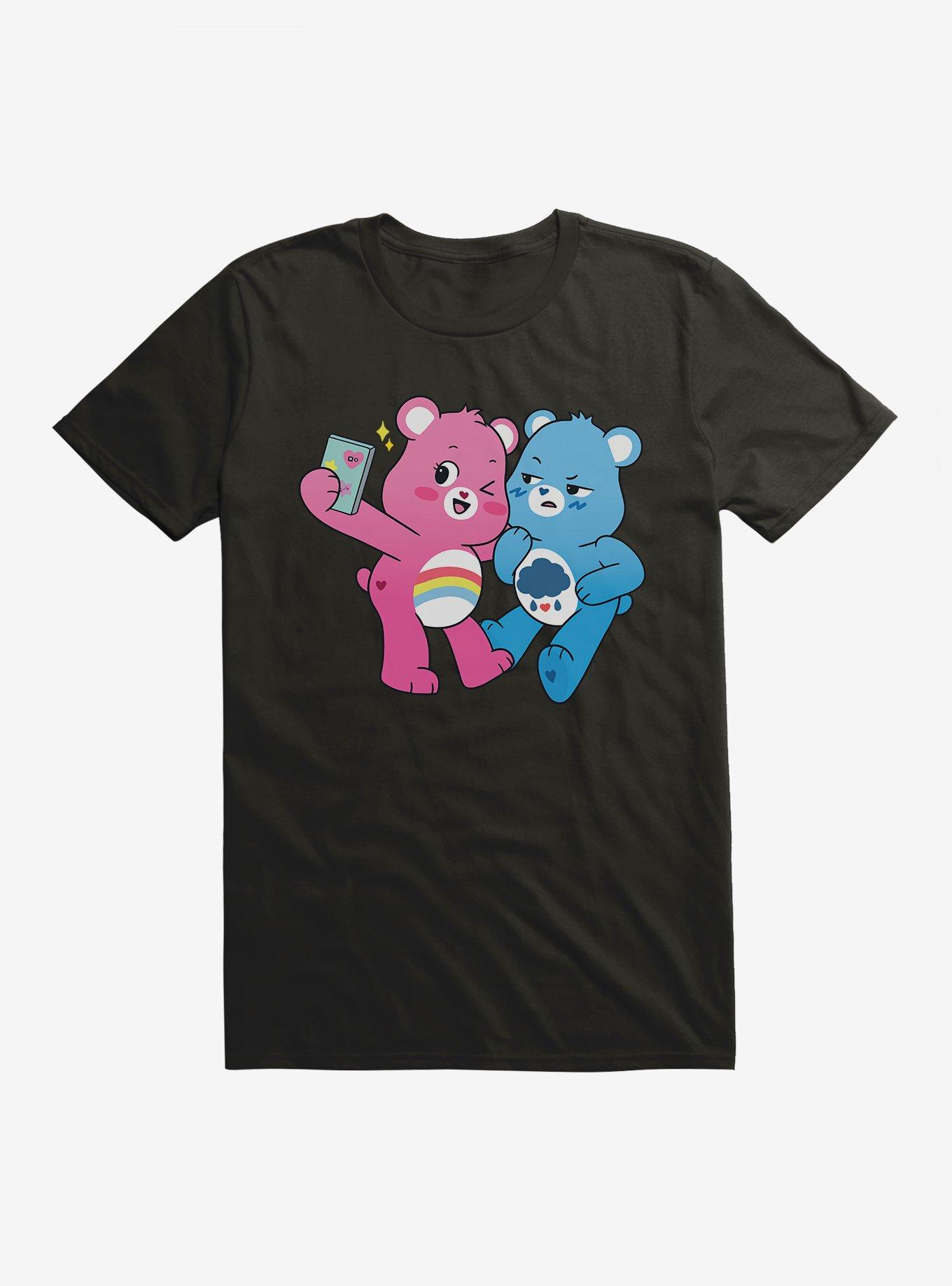 Care Bears Grumpy And Cheer Annoyed Selfie T-Shirt, BLACK, hi-res