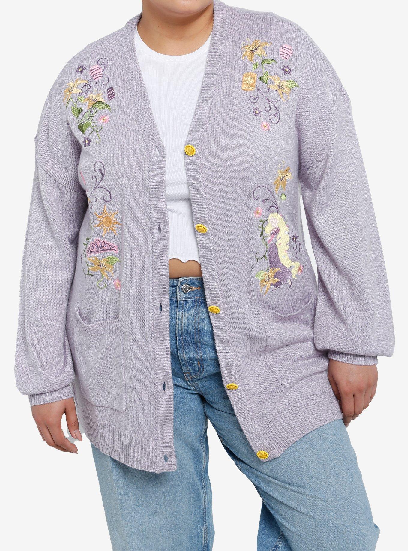 Disney Tangled Rapunzel & Flowers Cardigan Plus Size, , hi-res