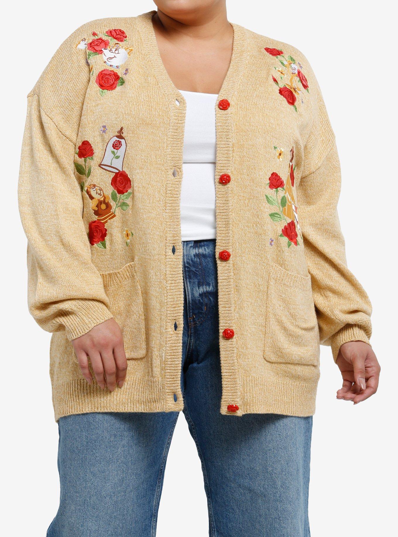 Disney Beauty And The Beast Roses & Friends Cardigan Plus Size, , hi-res