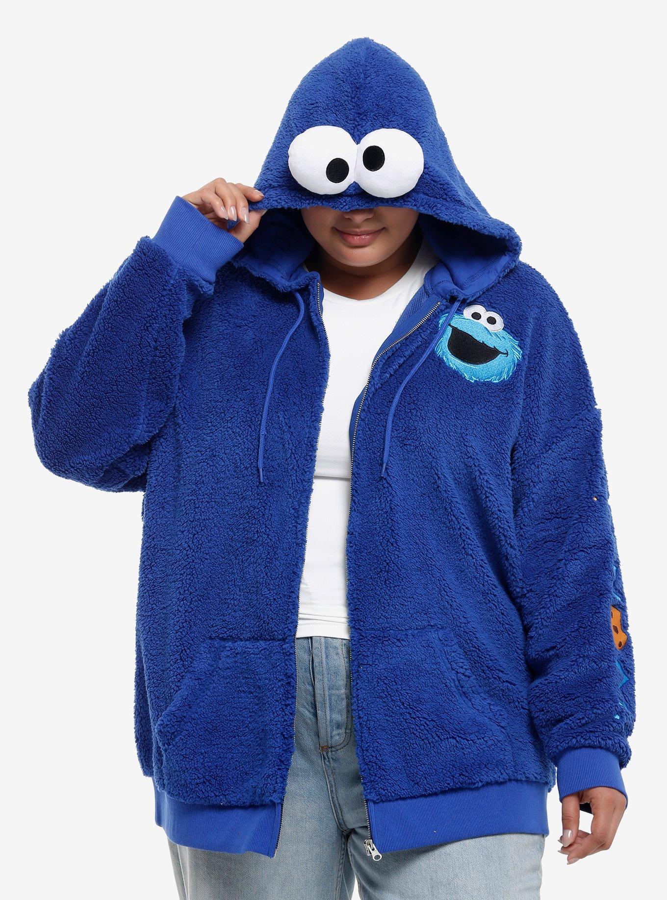 Sesame Street Cookie Monster Sherpa Hoodie Plus Size, , hi-res