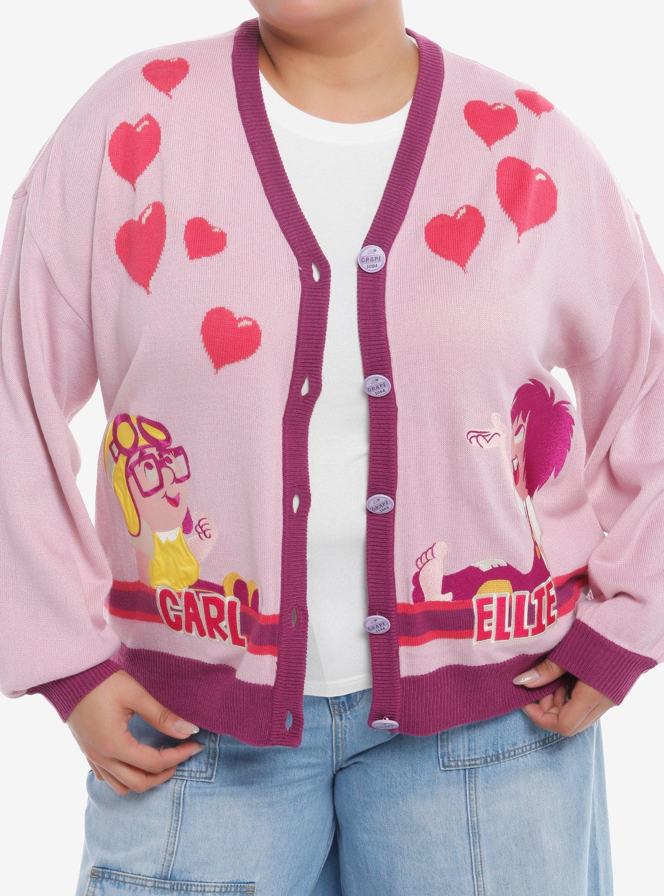 Her Universe Disney Pixar Up Carl & Ellie Hearts Cardigan Plus Size, , hi-res