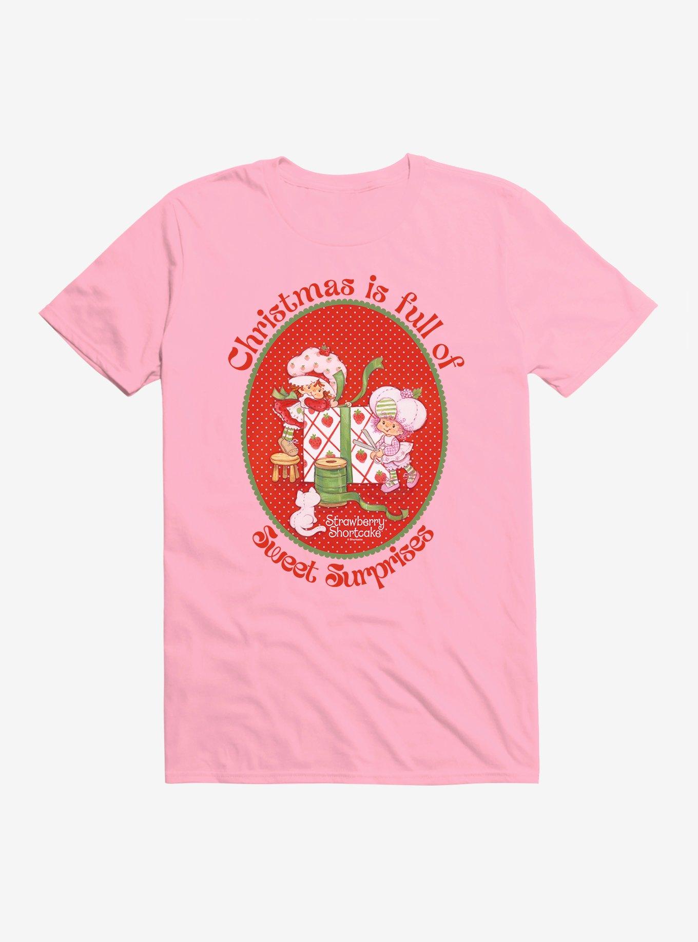 Strawberry Shortcake & Raspberry Tart Christmas Sweet Surprises T-Shirt, CHARITY PINK, hi-res