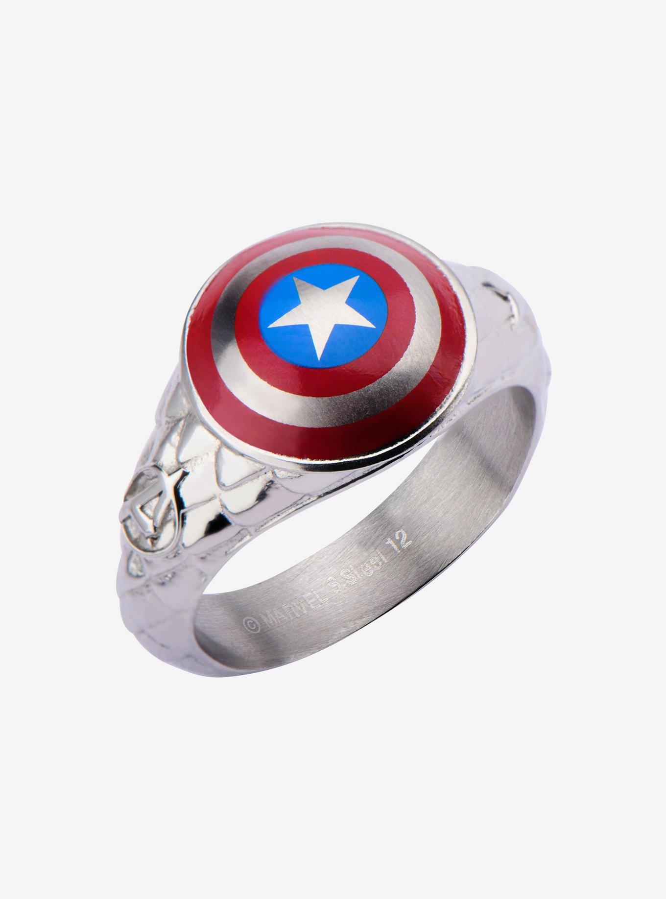 Marvel Captain America 3D Shield Steel Ring