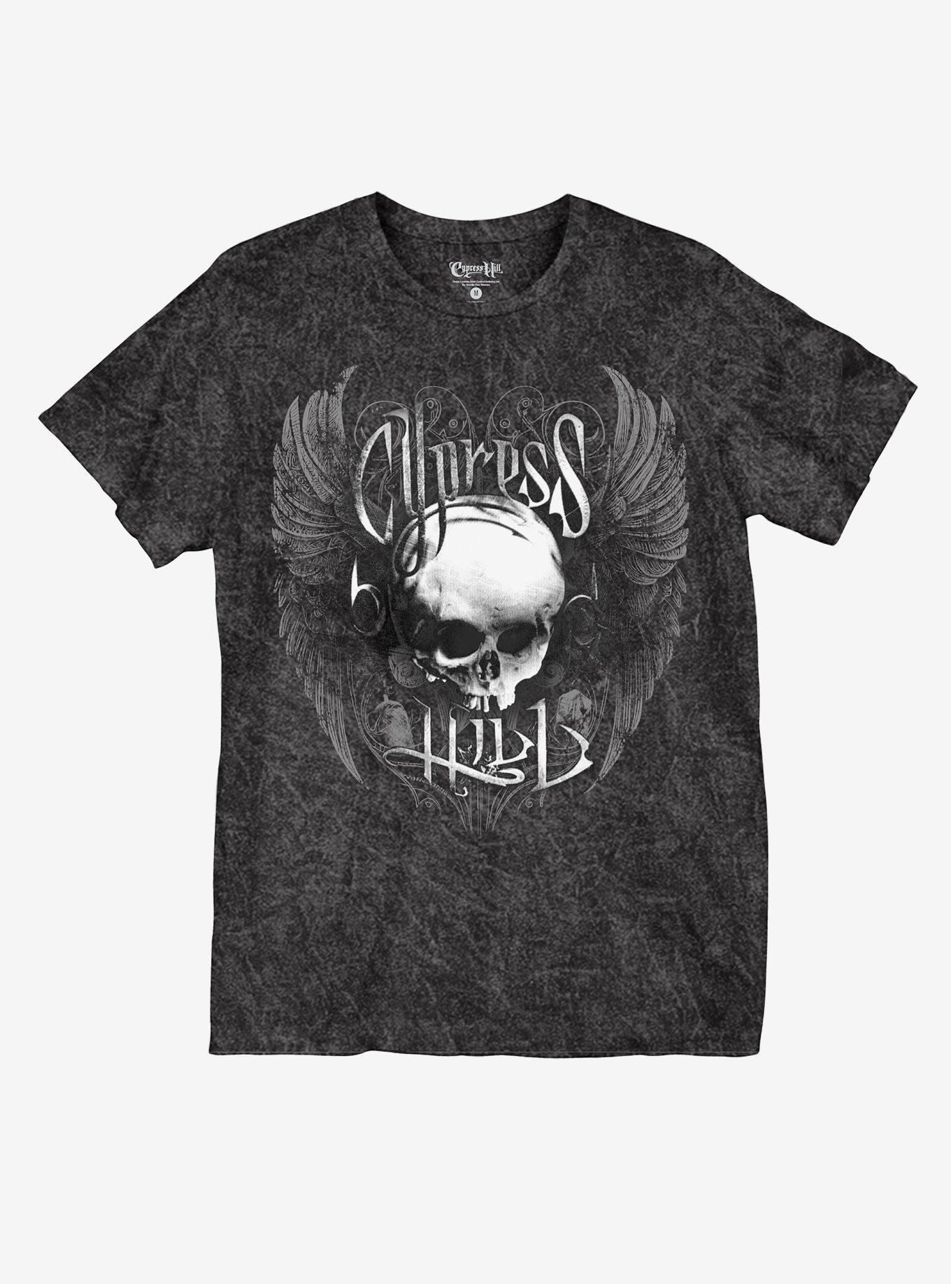 Cypress Hill Winged Skull Mineral Wash T-Shirt, , hi-res