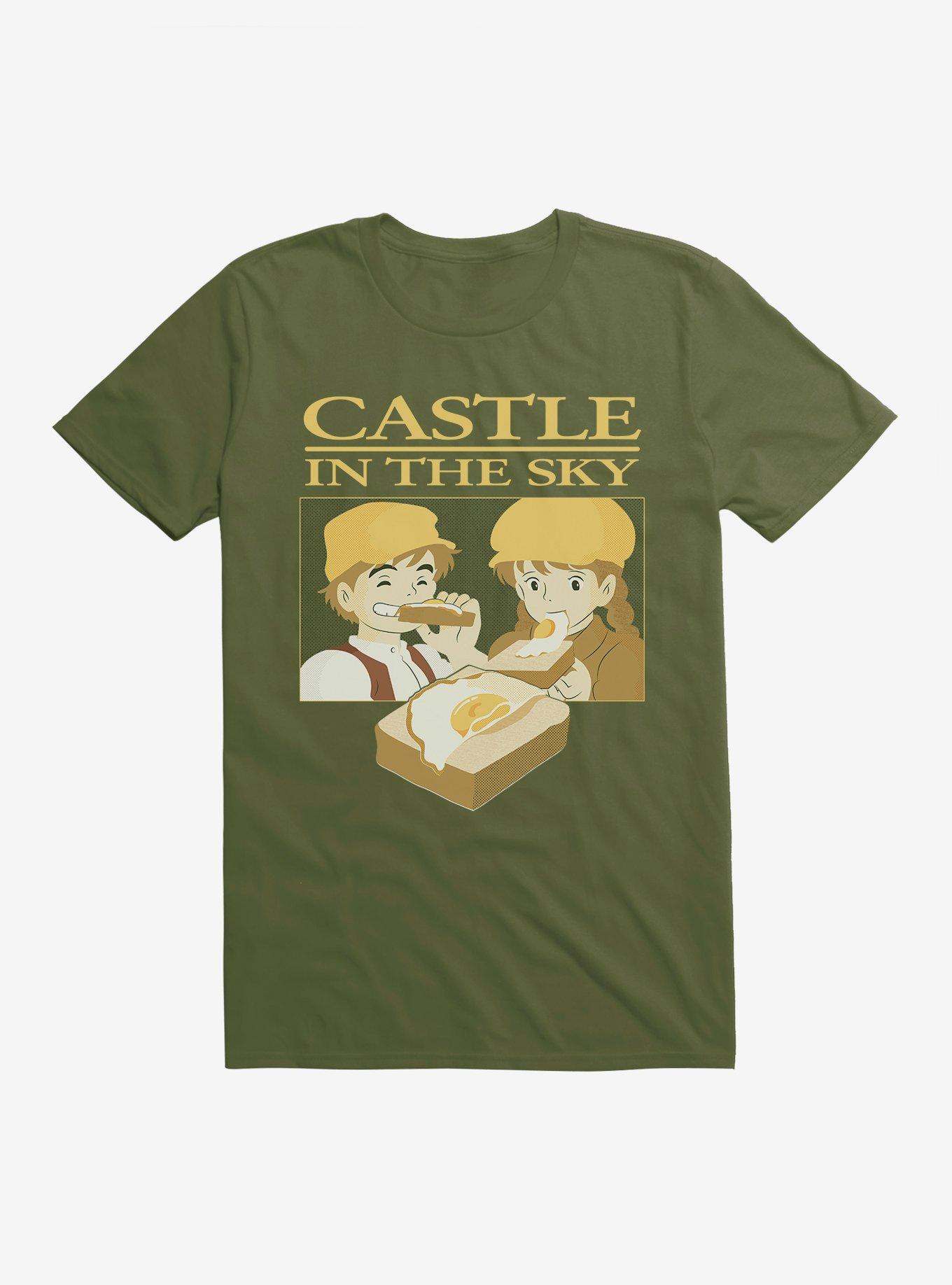 Studio Ghibli Castle In The Sky Sunny Side Up T-Shirt, MILITARY GREEN, hi-res