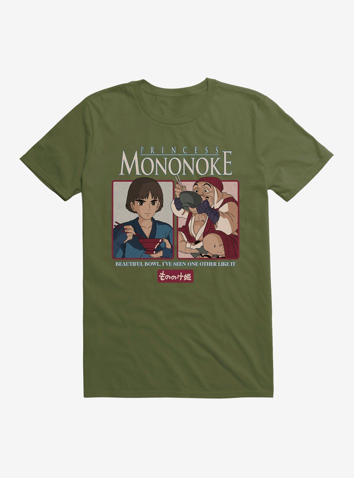 Studio Ghibli Princess Mononoke Ramen Bowl T-Shirt, MILITARY GREEN, hi-res