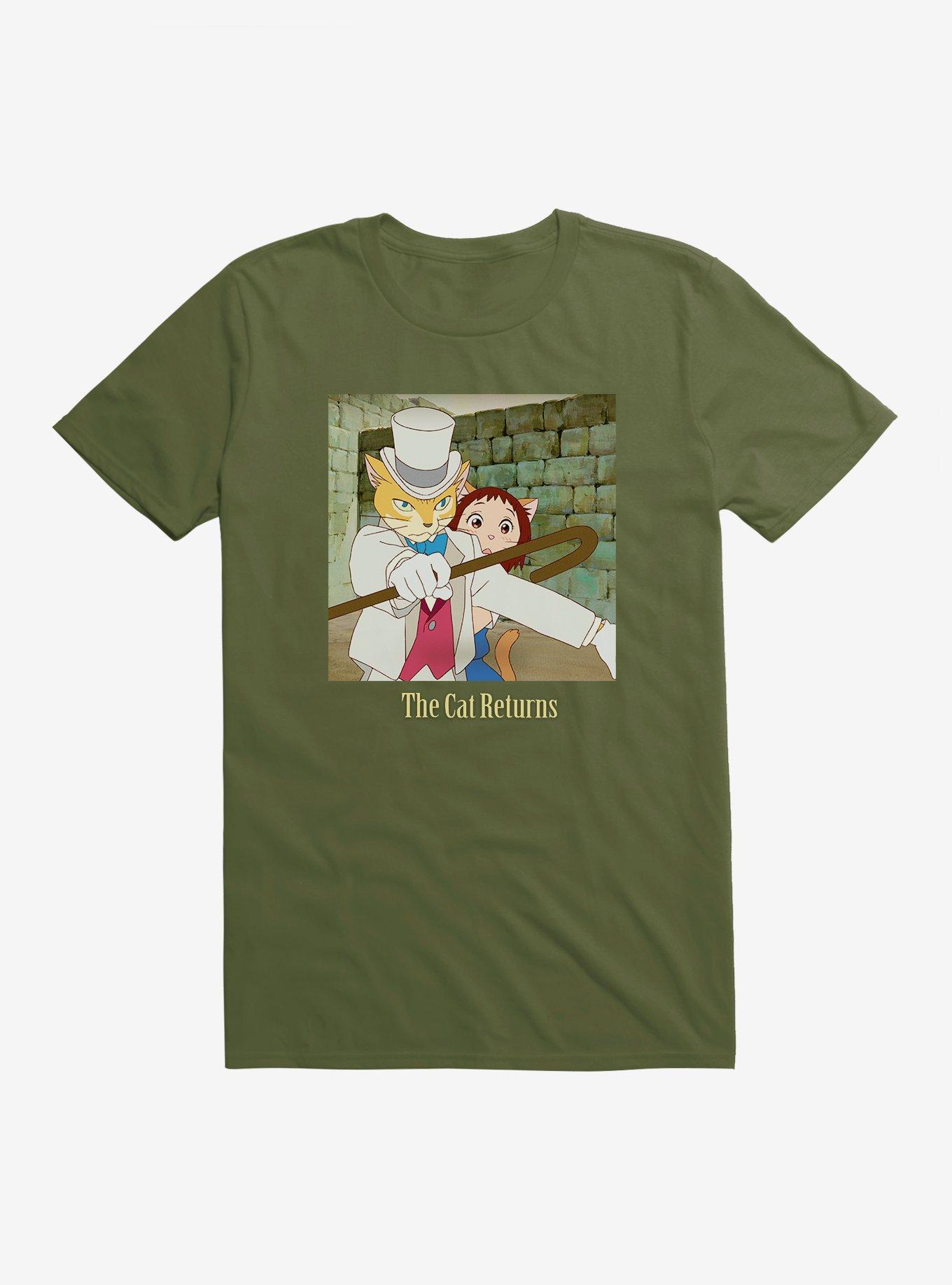 Studio Ghibli The Cat Returns T-Shirt, MILITARY GREEN, hi-res