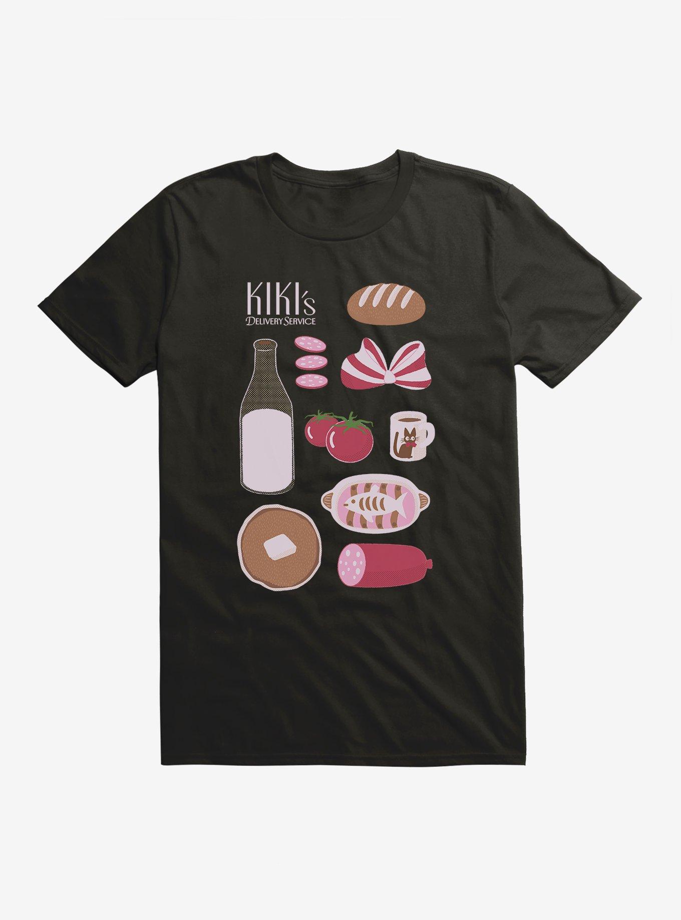 Studio Ghibli Kiki's Delivery Service Essential Foods T-Shirt, BLACK, hi-res