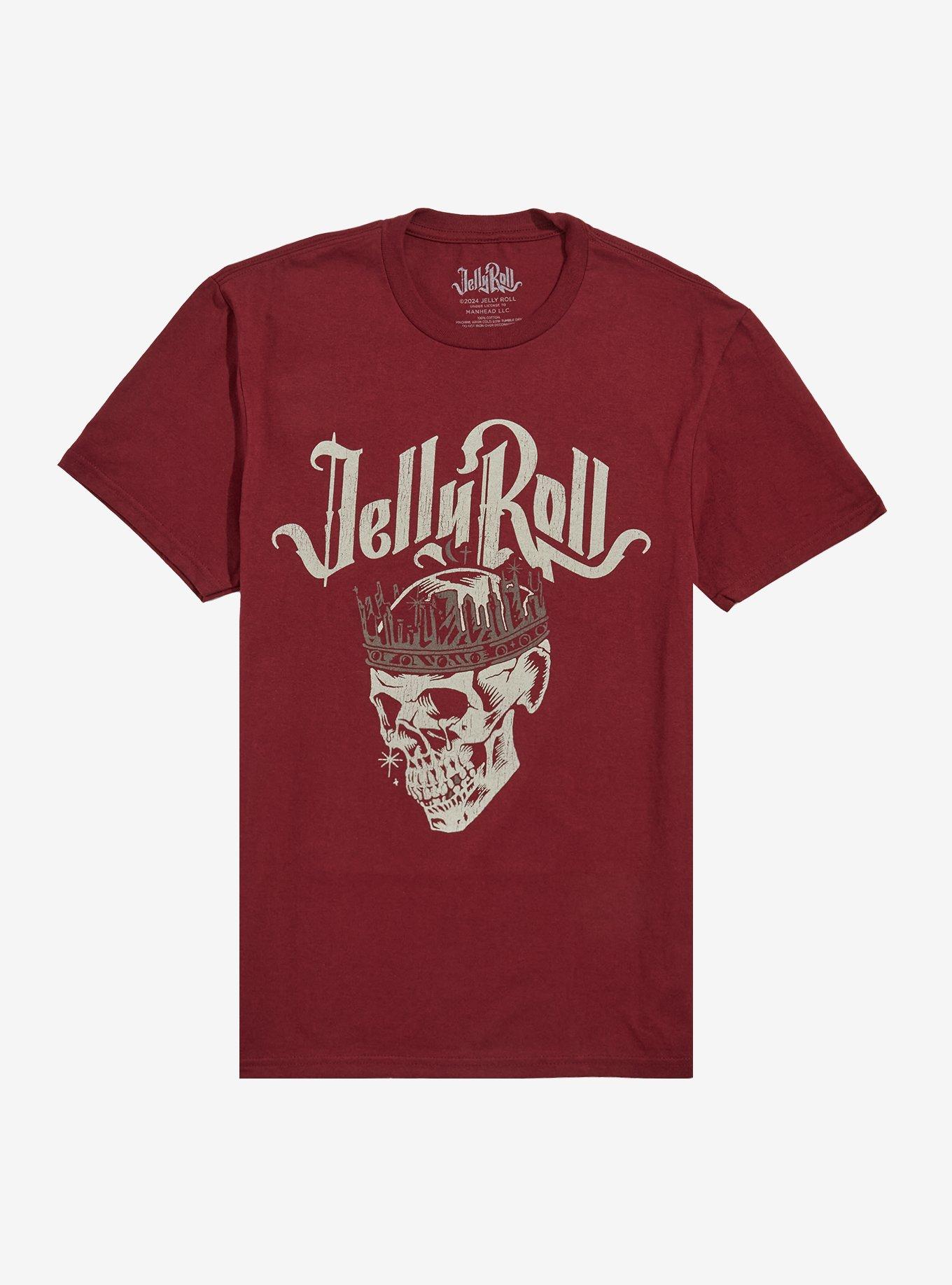 Jelly Roll Crowned Skull Boyfriend Fit Girls T-Shirt, , hi-res