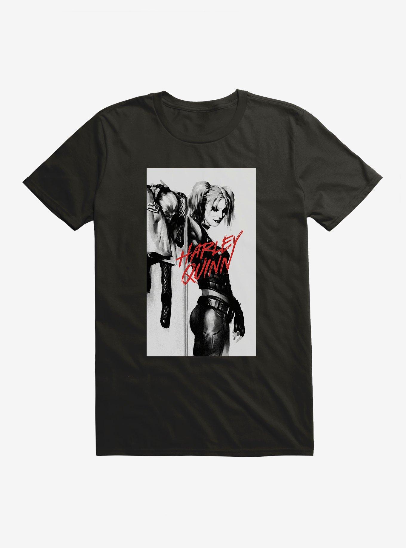 Batman Harley Quinn Black And White Portrait T-Shirt, , hi-res