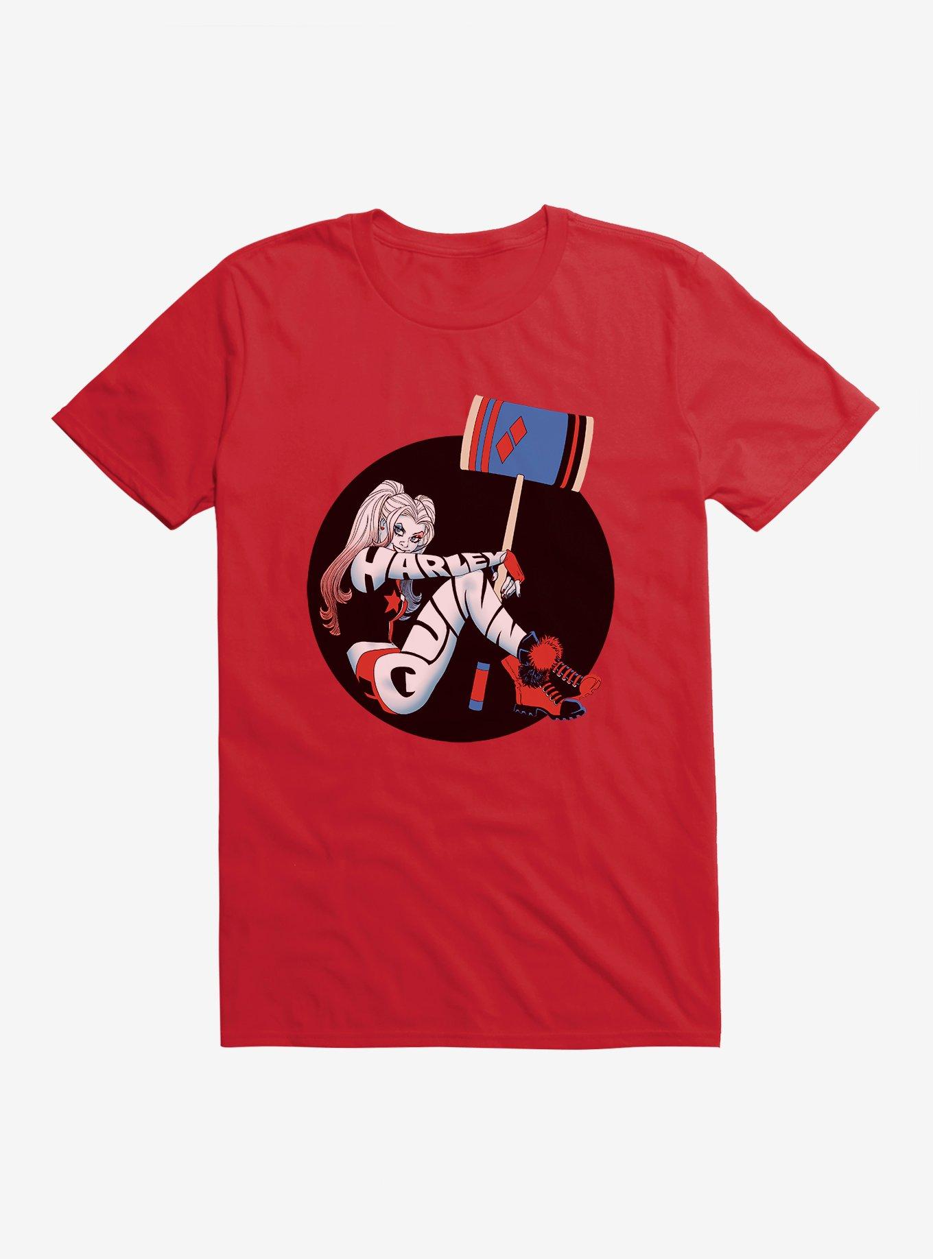 Batman Harley Quinn Circle Photo T-Shirt, RED, hi-res