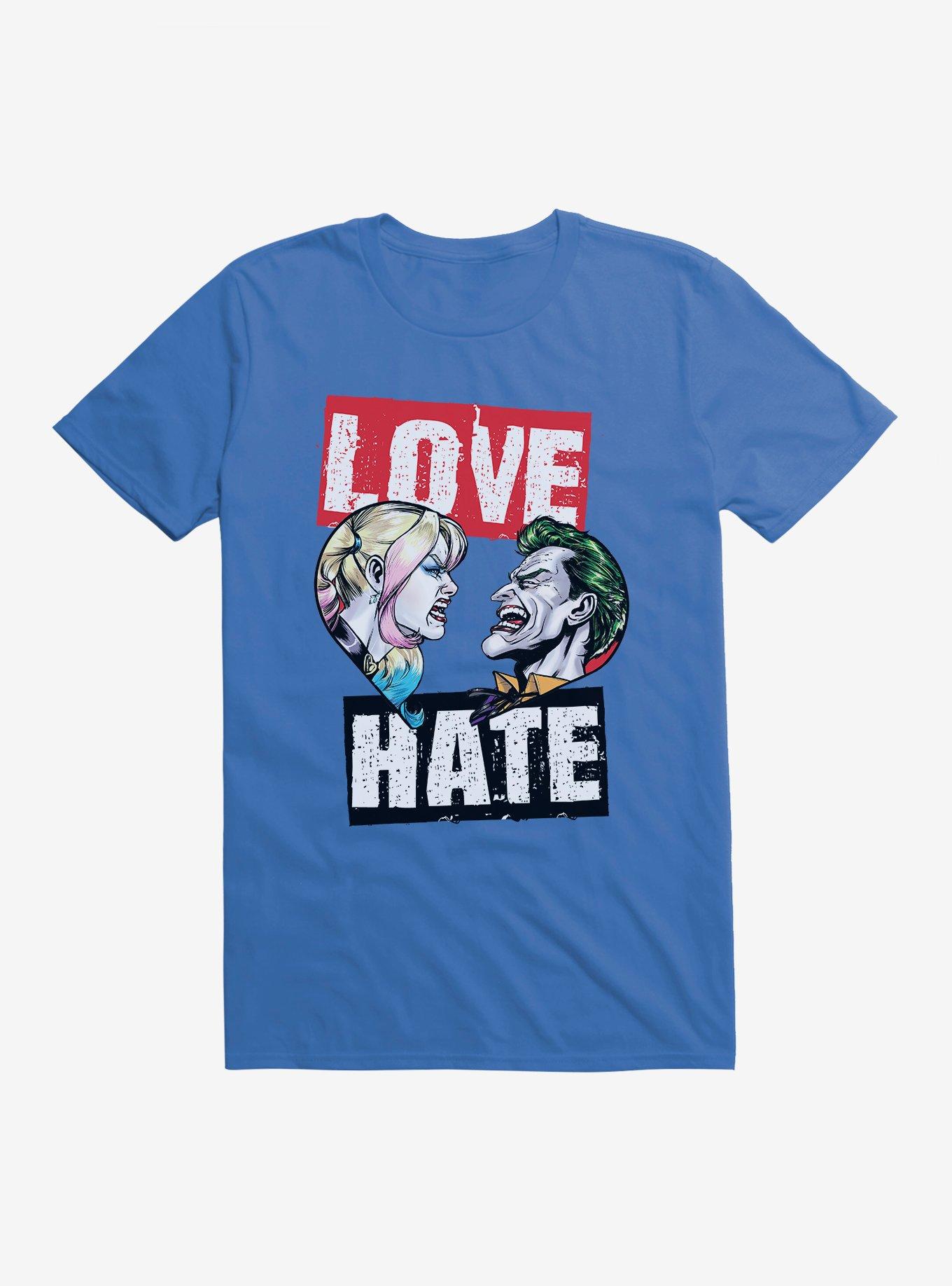 Batman Harley Quinn The Joker Love Hate T-Shirt, , hi-res