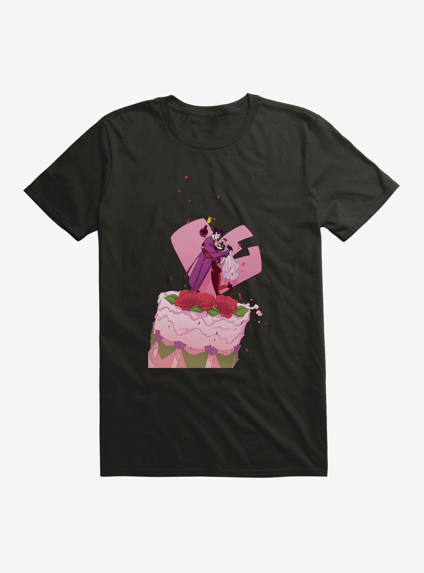 Batman Harley Quinn The Joker Wedding Cake T-Shirt, BLACK, hi-res