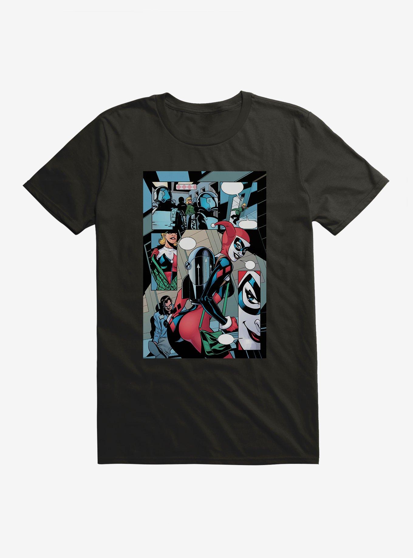 Batman Harley Quinn Tricked You Comic Strip T-Shirt, BLACK, hi-res