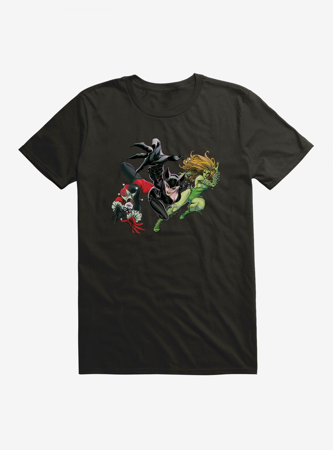 Batman Harley Quinn, Cat Woman, And Poison Ivy T-Shirt, BLACK, hi-res