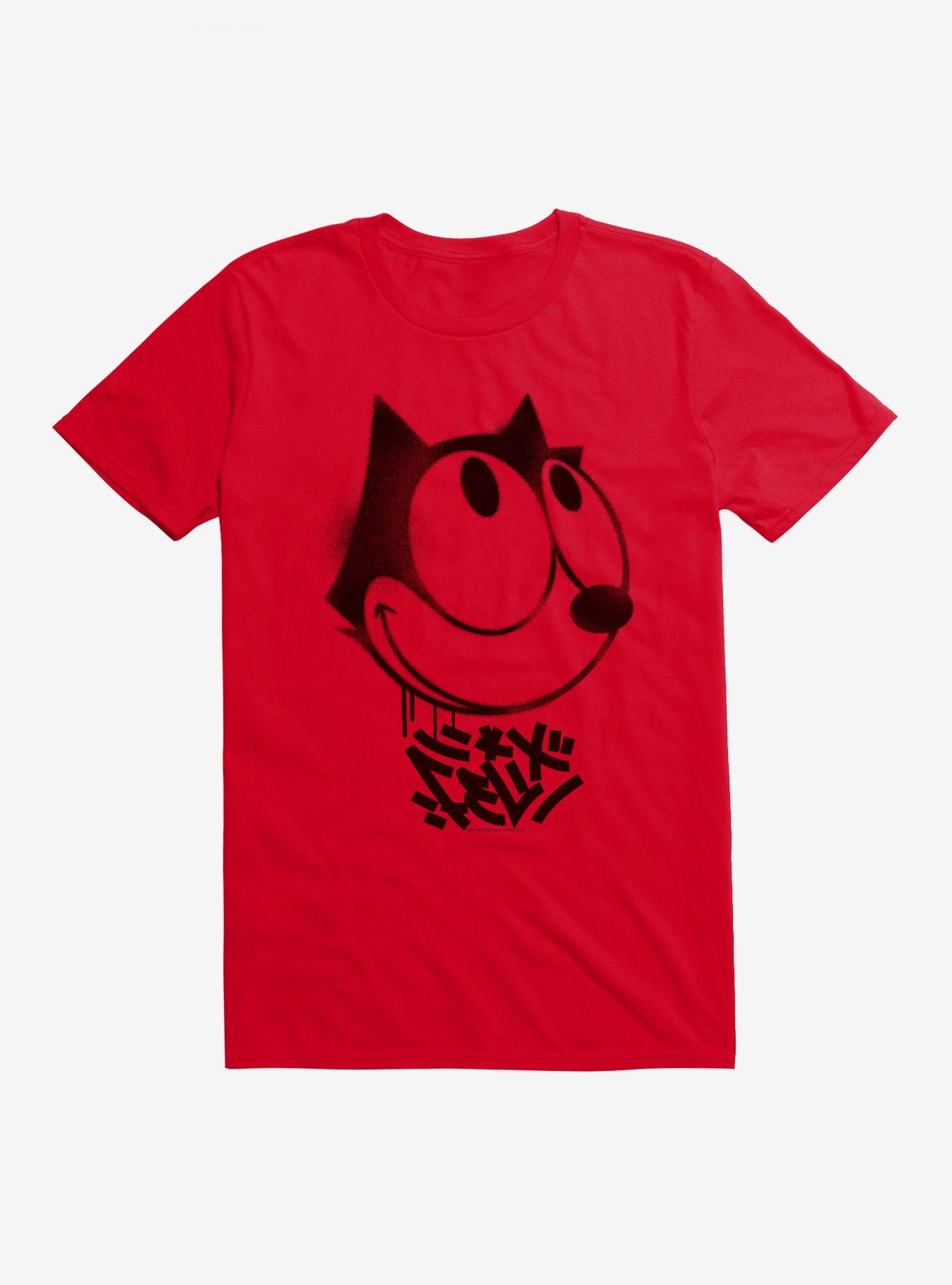 Felix The Cat Graffiti Art Smiling Felix T-Shirt, RED, hi-res