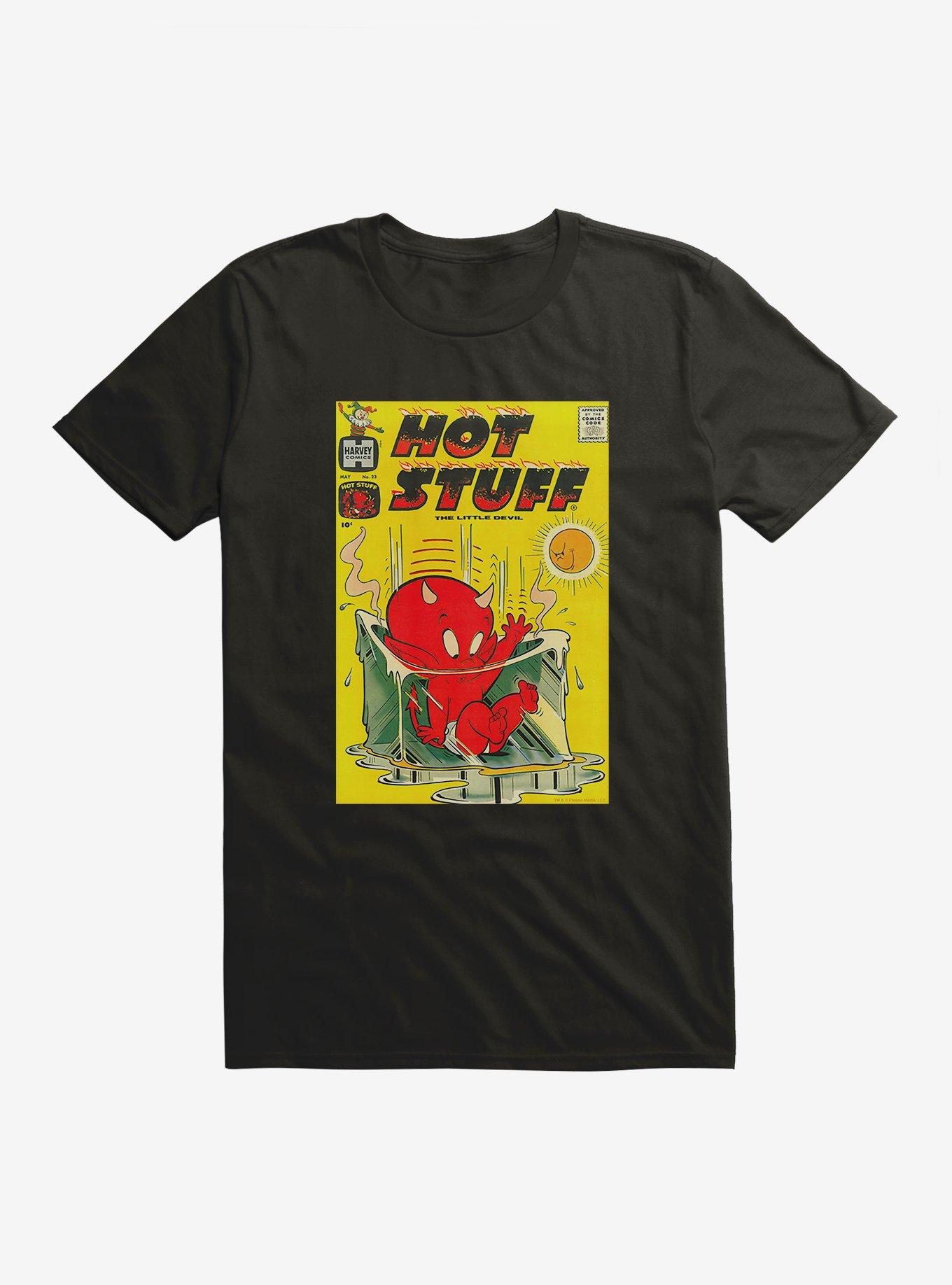 Hot Stuff The Little Devil Hot Day Comic Cover T-Shirt, BLACK, hi-res