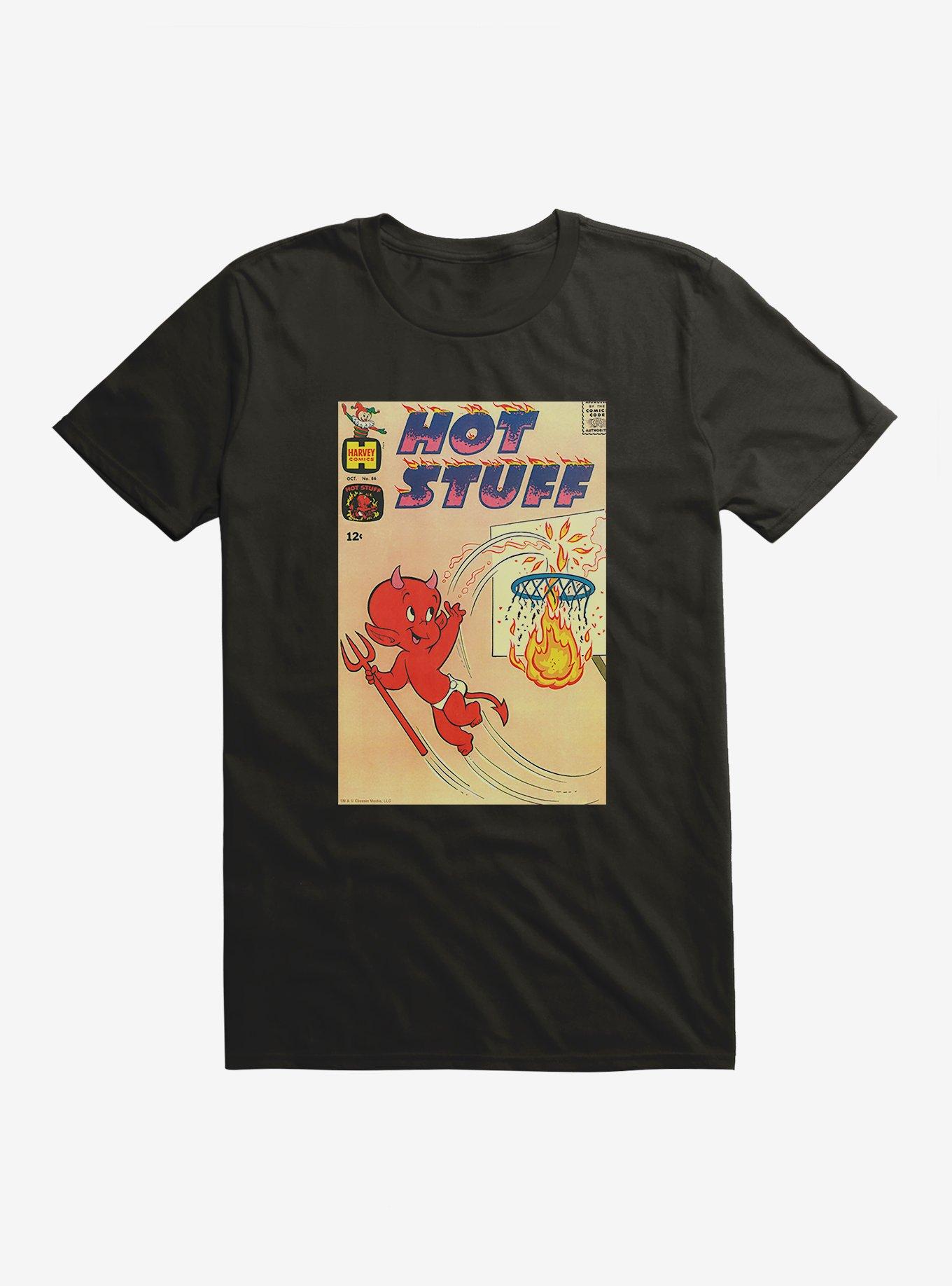 Hot Stuff The Little Devil Slam Dunk Comic Cover T-Shirt, BLACK, hi-res