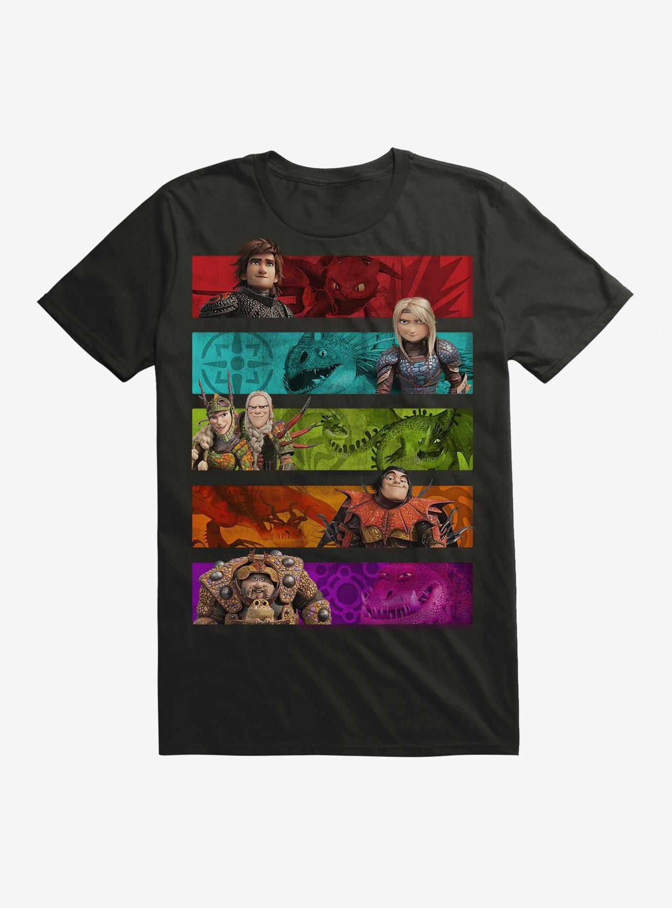 How To Train Your Dragon Character Bars T-Shirt, BLACK, hi-res