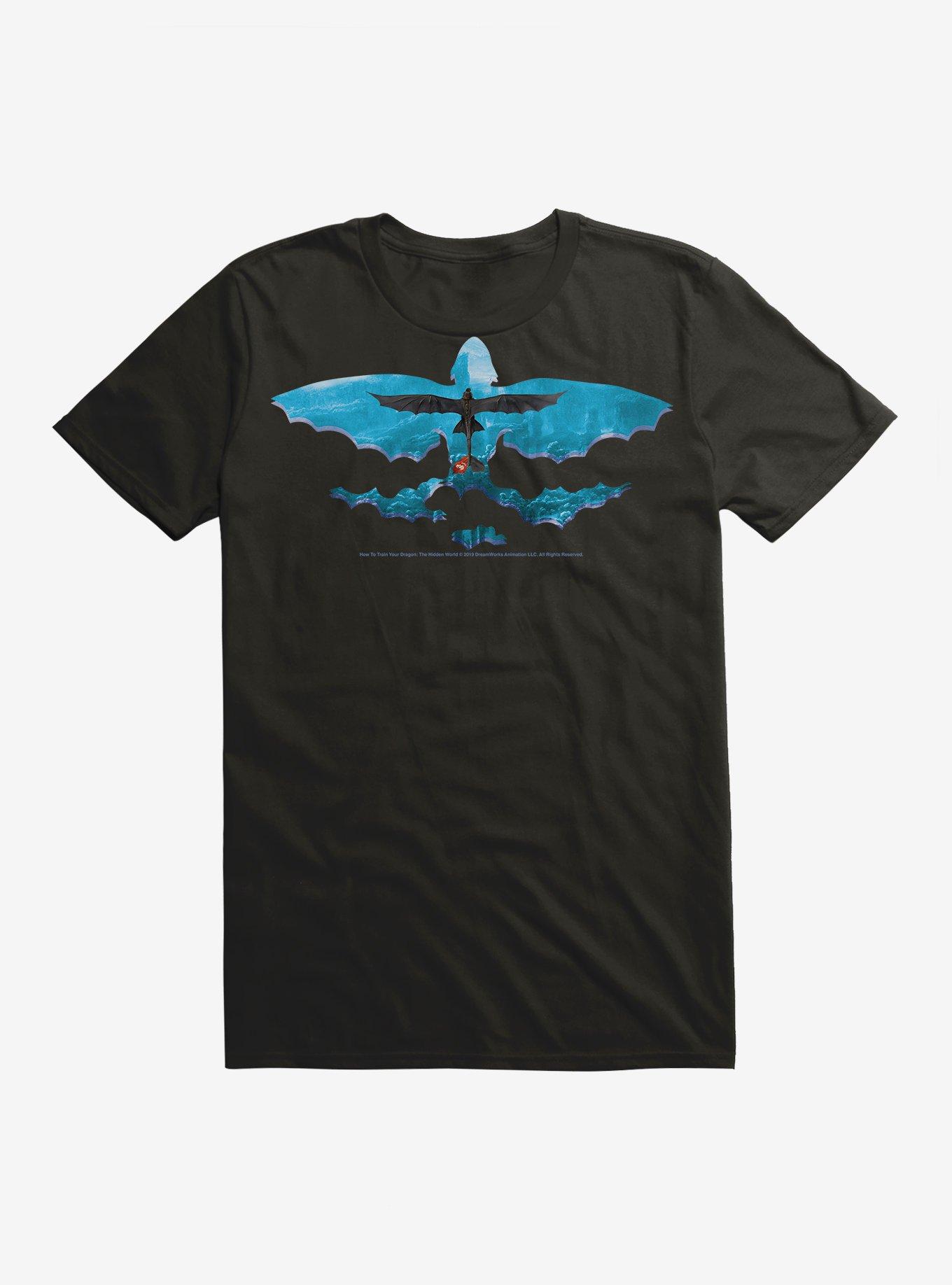 How To Train Your Dragon Dragon Outline T-Shirt, BLACK, hi-res