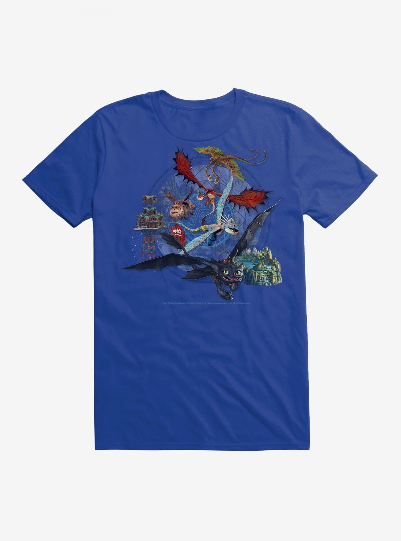 How To Train Your Dragon Flying Dragons T-Shirt, ROYAL, hi-res