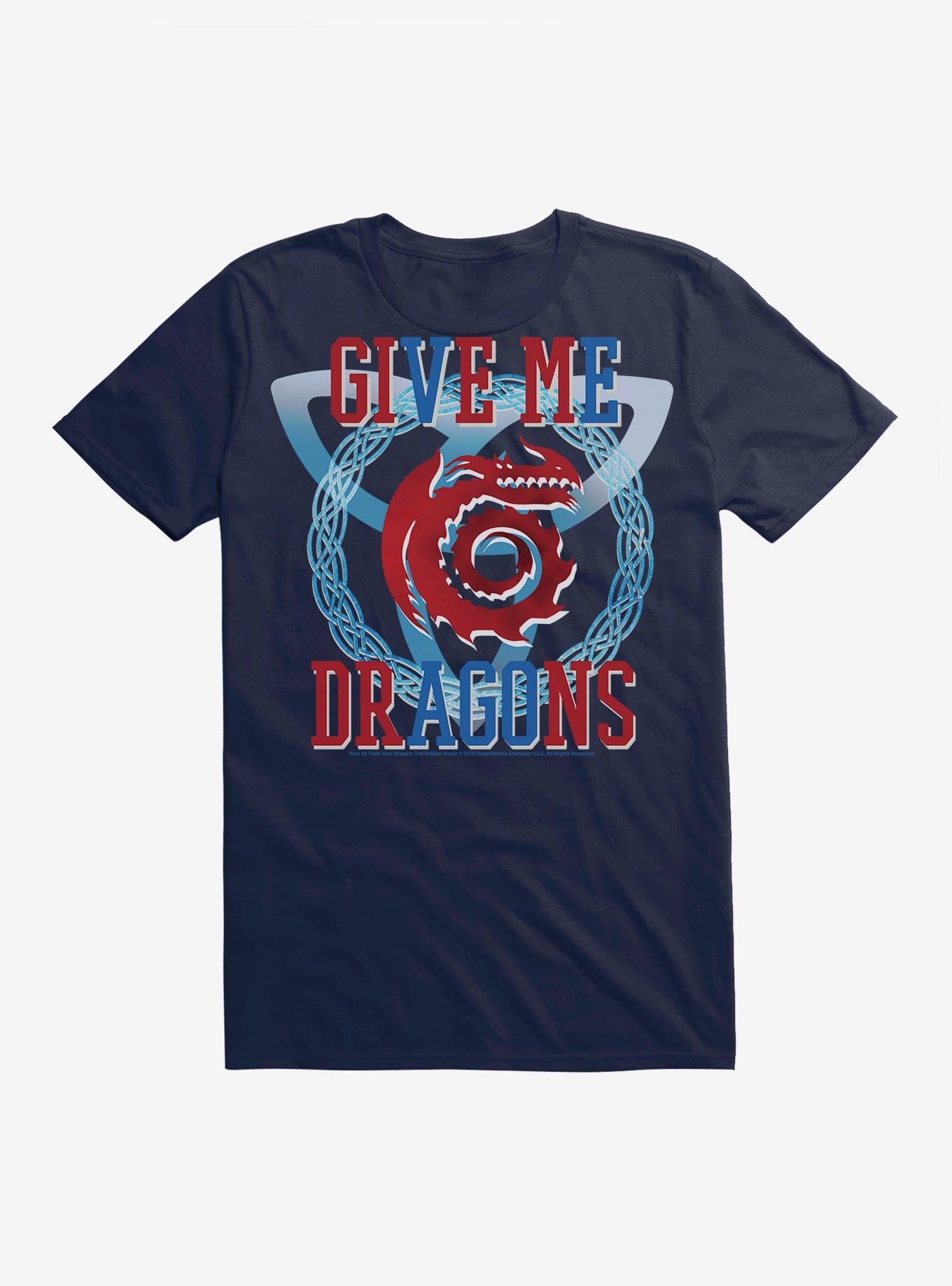 How To Train Your Dragon Give Me Dragons T-Shirt, MIDNIGHT NAVY, hi-res