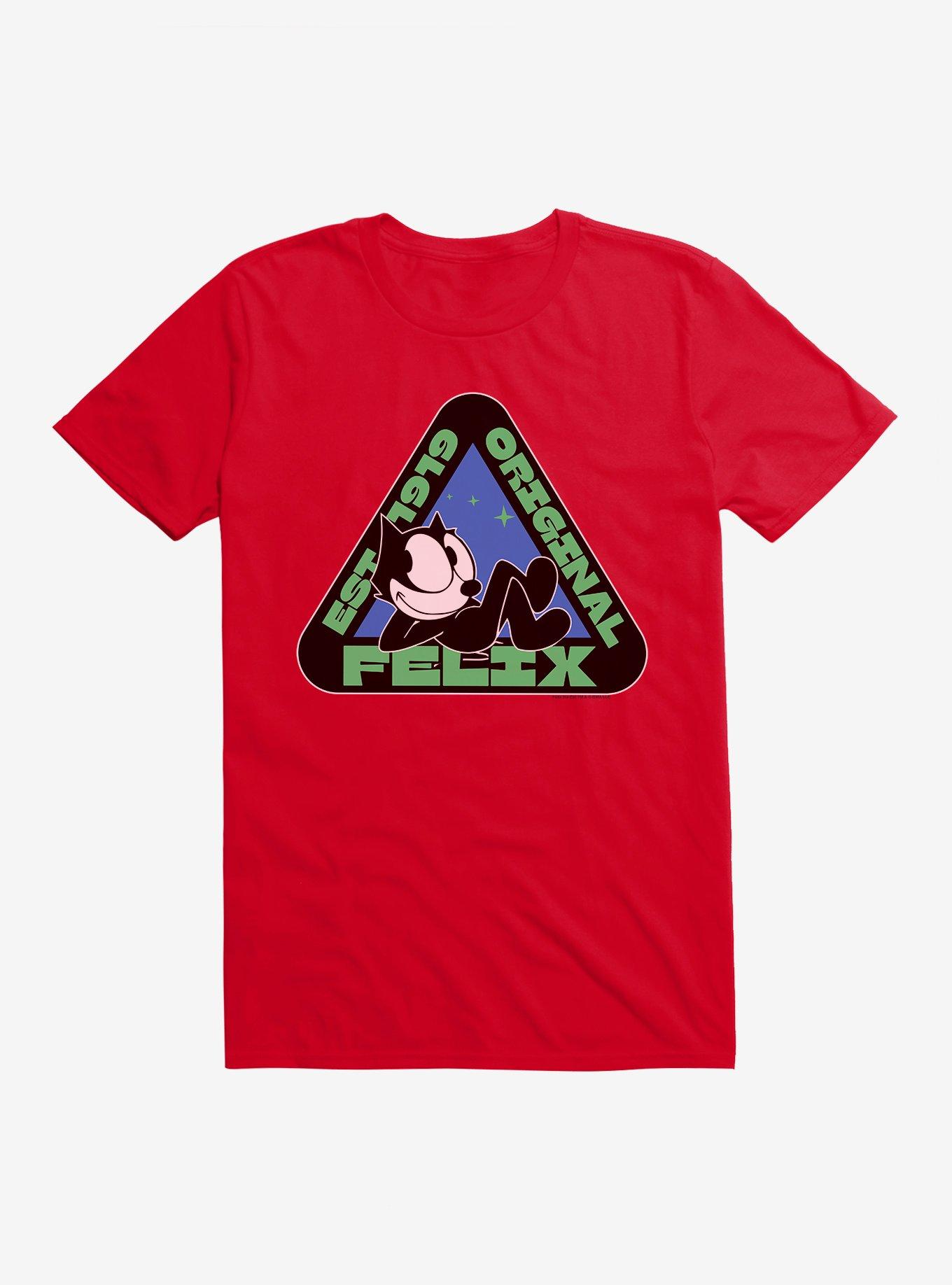 Felix The Cat Original Triangular Graphic T-Shirt, RED, hi-res