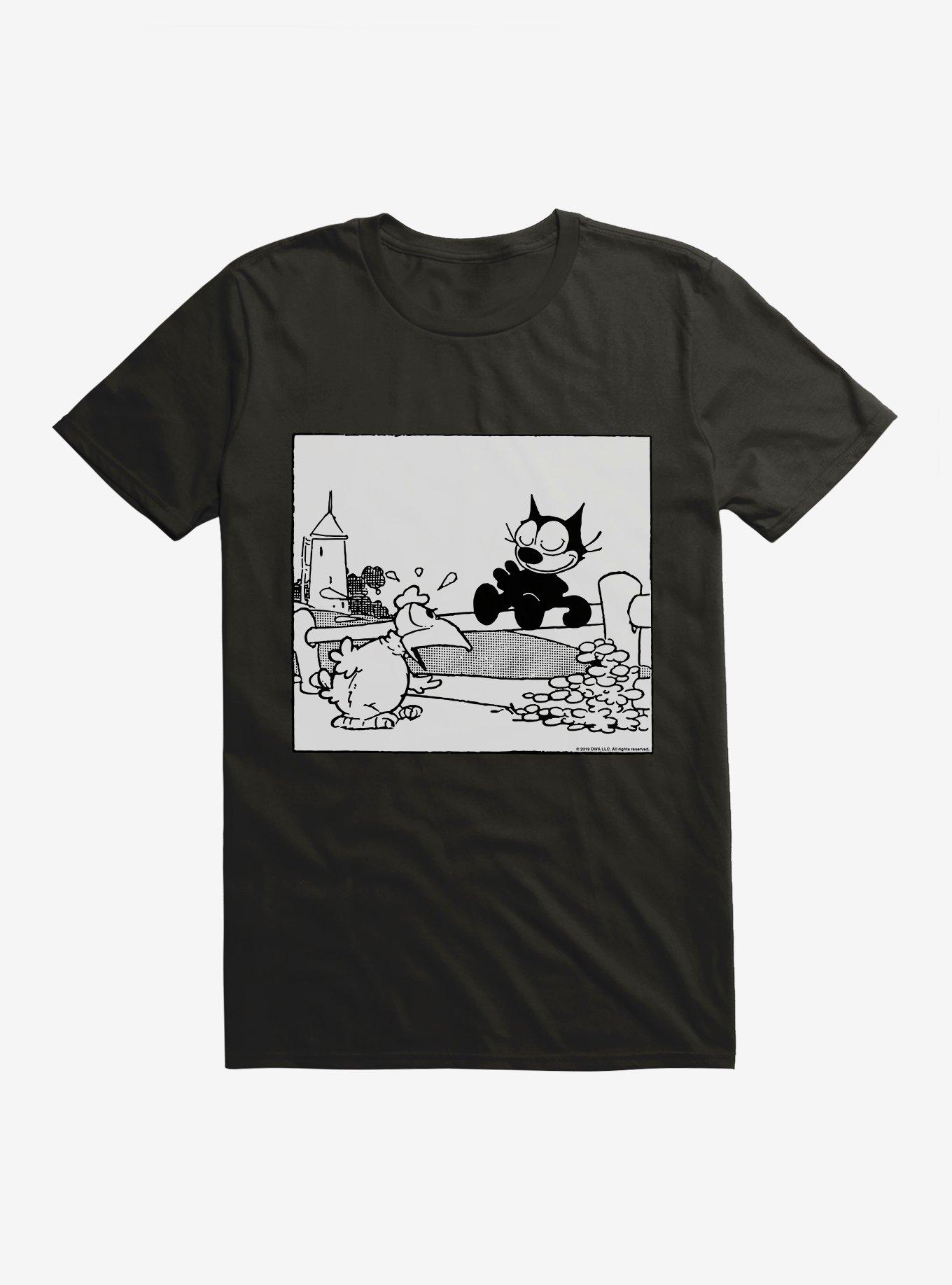 Felix The Cat Suprised Rooster T-Shirt, BLACK, hi-res