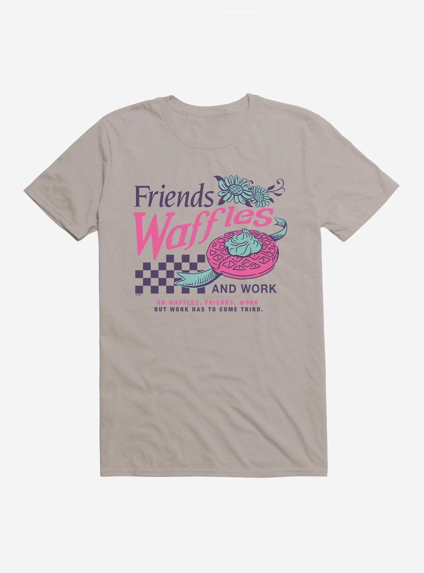 Parks And Recreation Friends Waffles Work T-Shirt, LIGHT GREY, hi-res