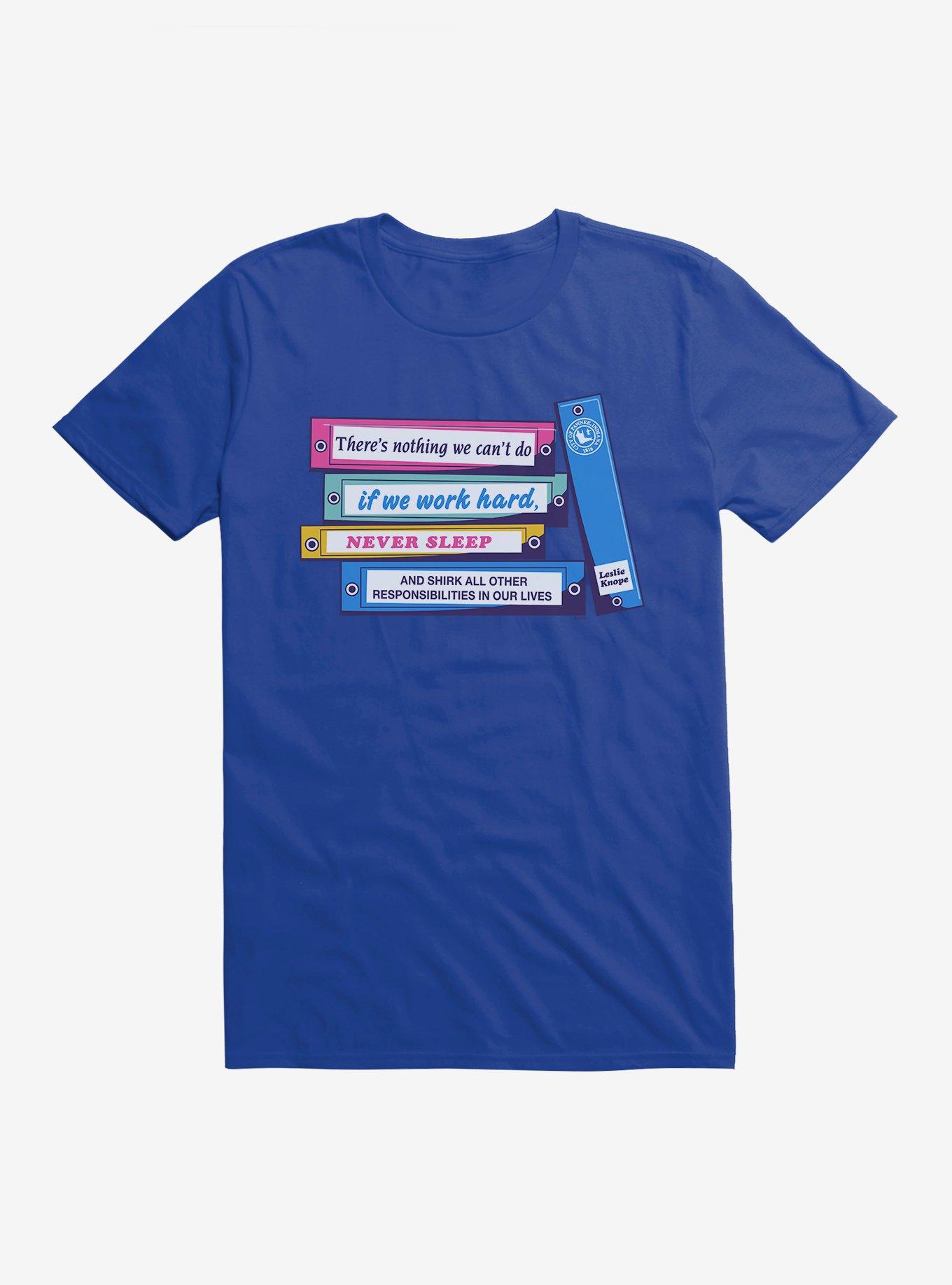 Parks And Recreation Leslie's Binders T-Shirt, ROYAL, hi-res