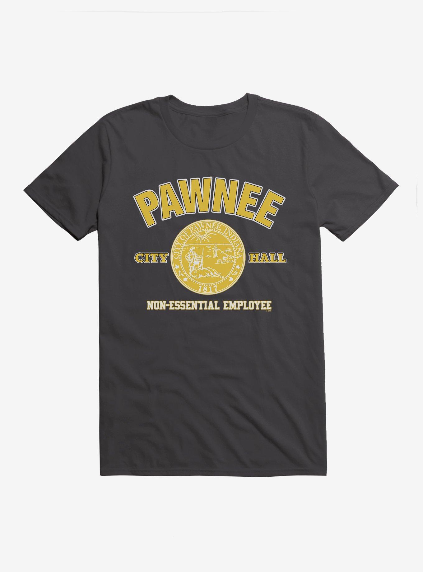 Parks And Recreation Pawnee Non-Essential Employee T-Shirt, HEAVY METAL, hi-res