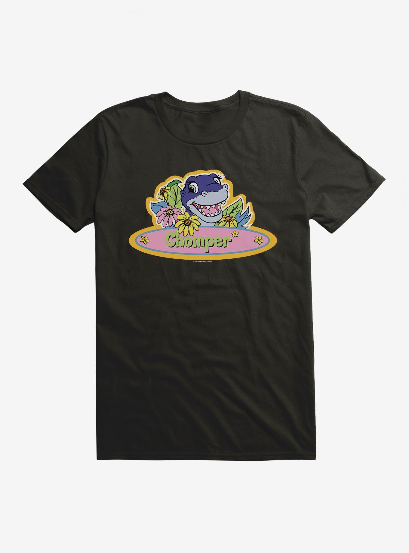 The Land Before Time Chomper Name Sign T-Shirt, BLACK, hi-res