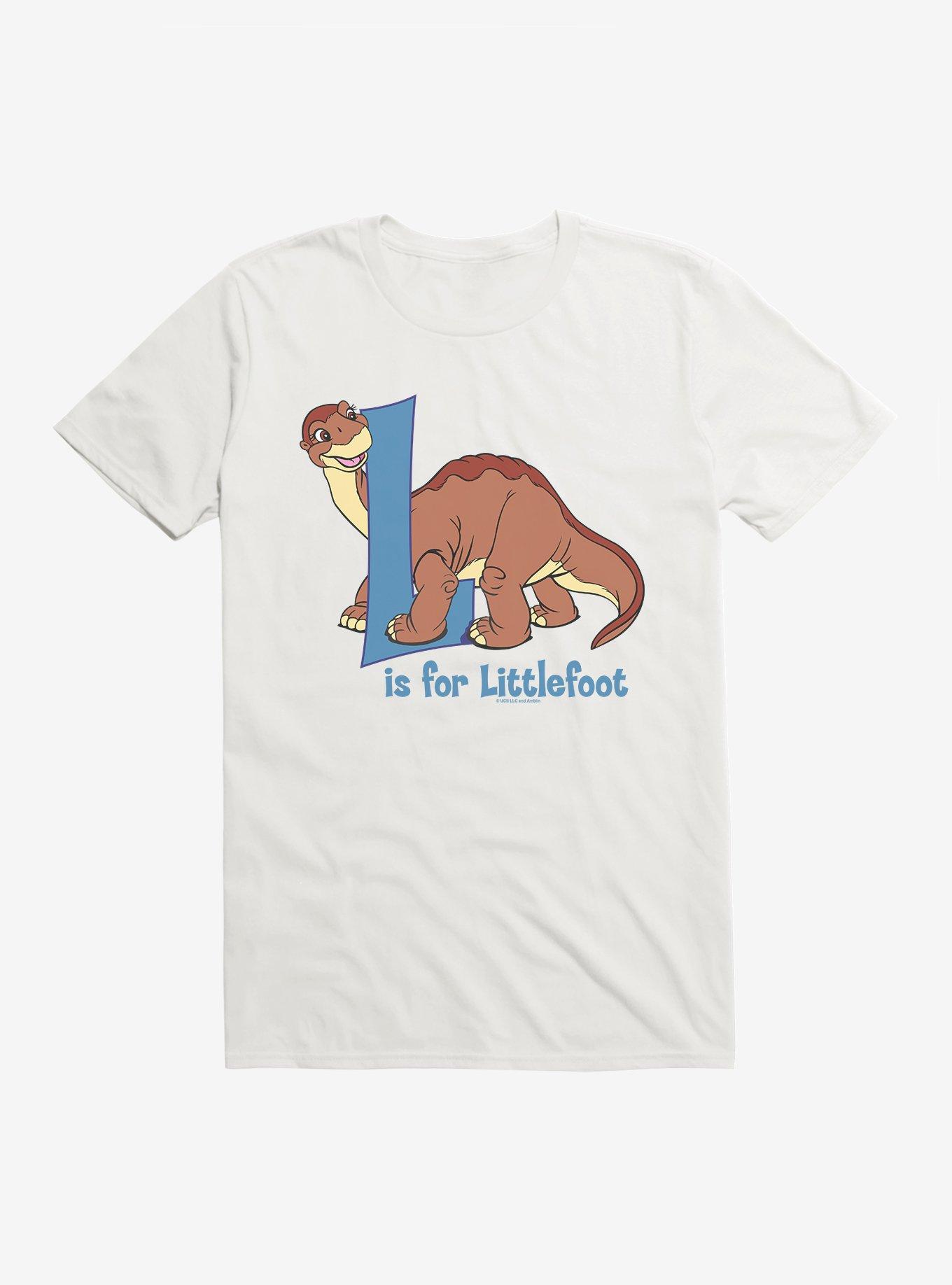 The Land Before Time L Is For Littlefoot Alphabet T-Shirt, WHITE, hi-res