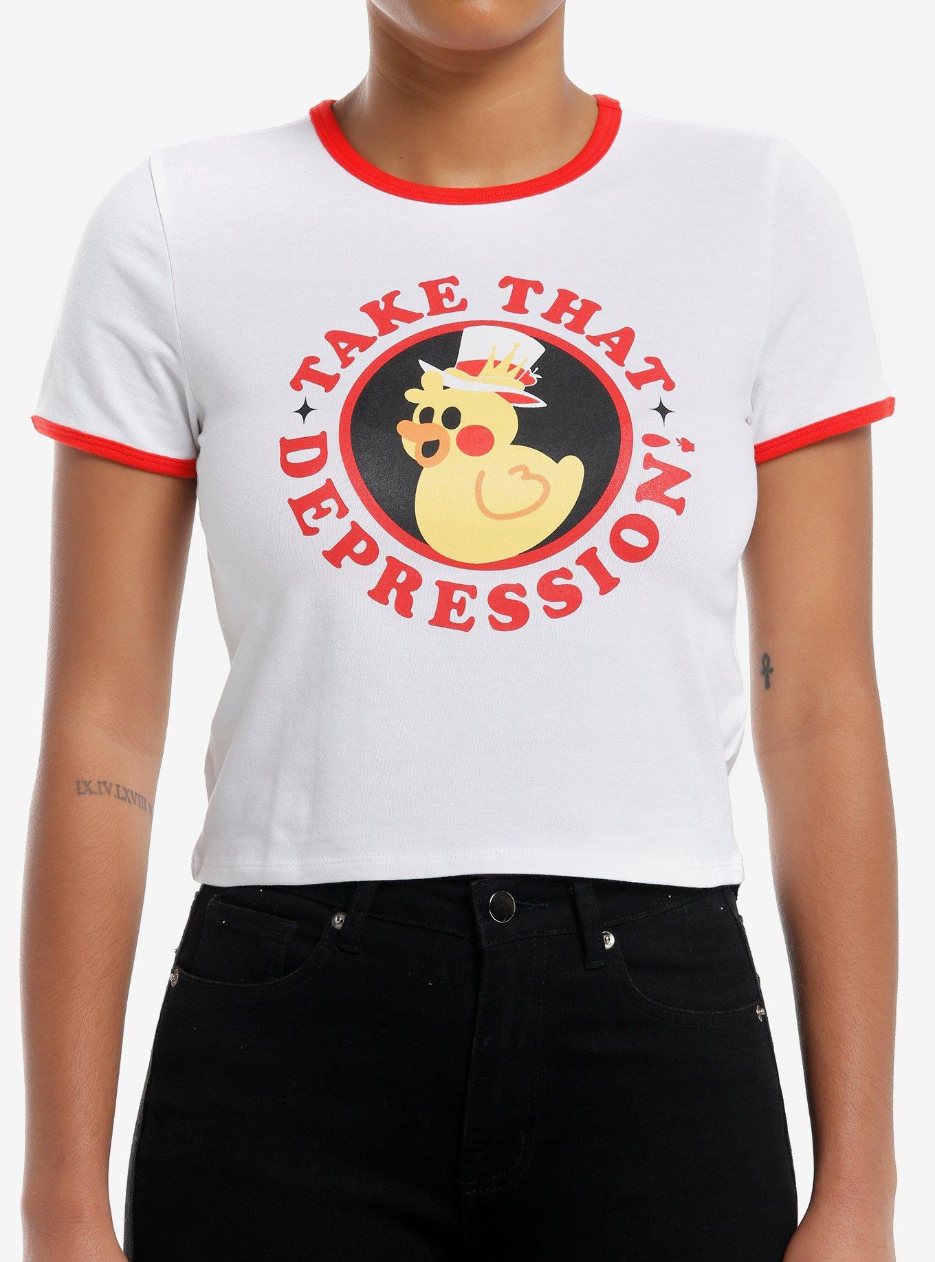 Hazbin Hotel Take That Depression Girls Ringer Baby T-Shirt, RED, hi-res