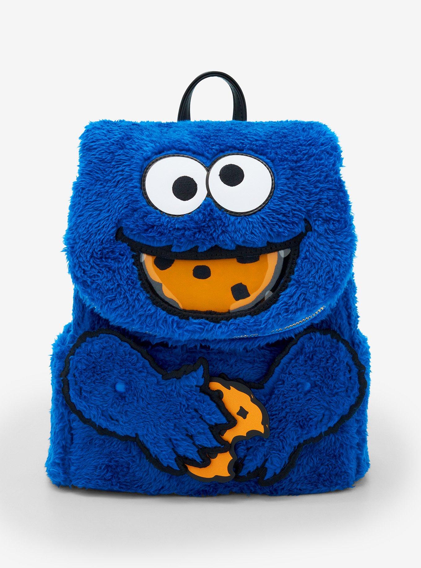 Loungefly Sesame Street Cookie Monster Fuzzy Mini Backpack, , hi-res