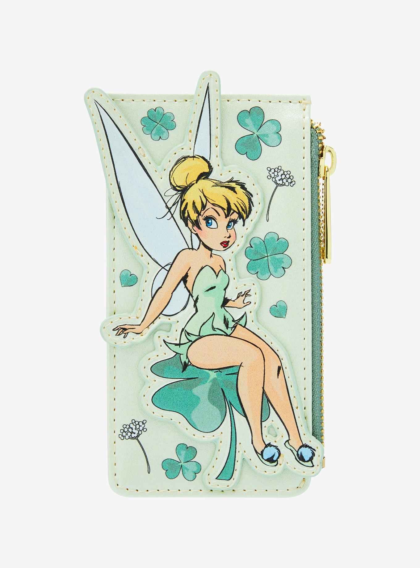 ☆Loungefly☆Peter Pan Tinker Bell Clover Accordion Wallet WDWA3217-