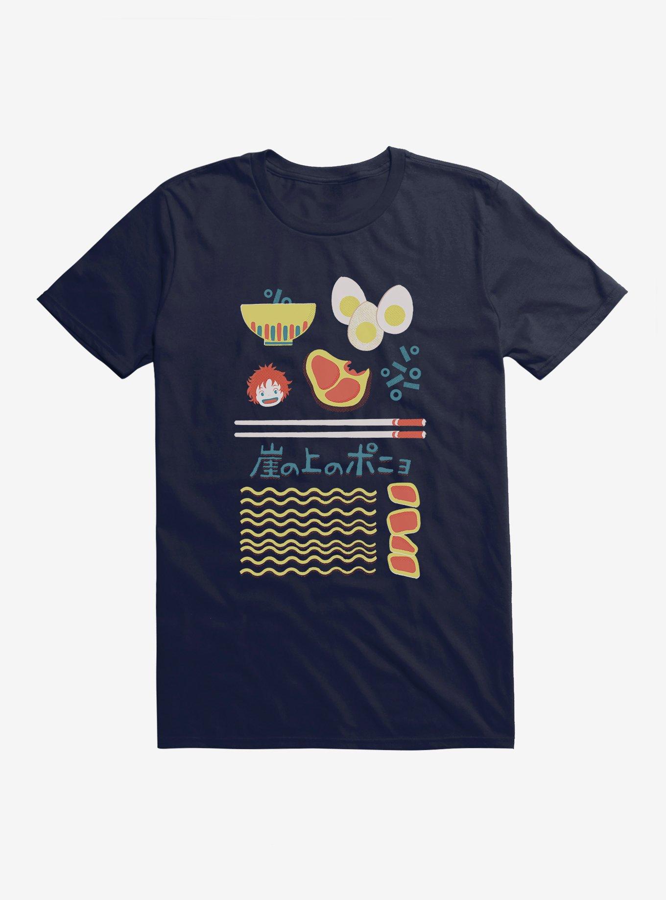 Studio Ghibli Ponyo Ramen Essentials T-Shirt, NAVY, hi-res