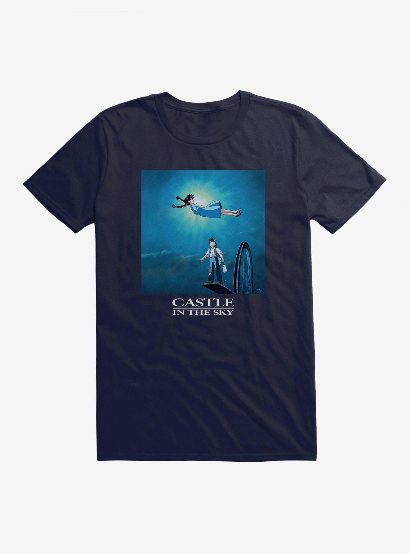 Studio Ghibli Castle In The Sky Poster Art T-Shirt, NAVY, hi-res view 1